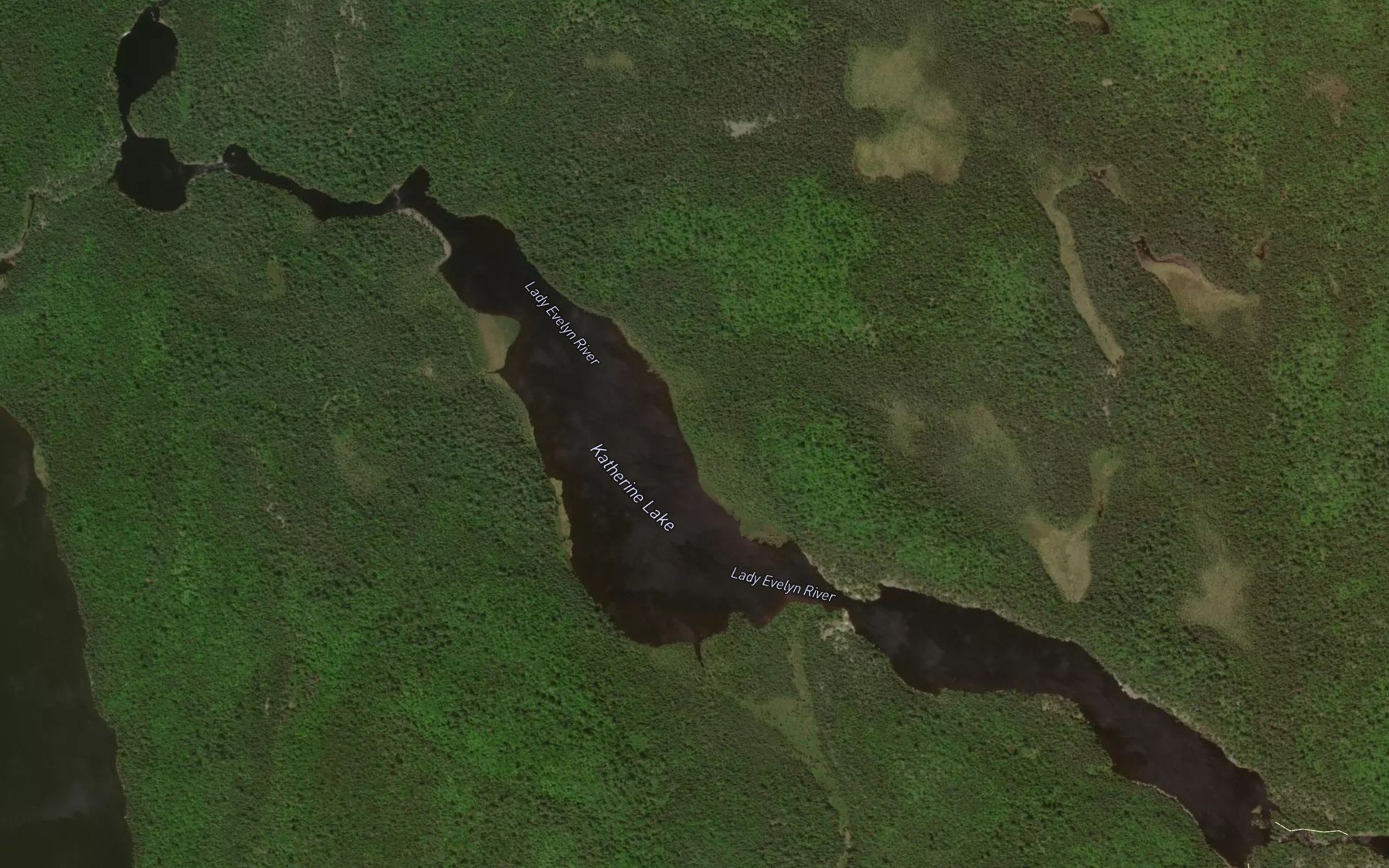 Satellite map of the Katherine Lake
