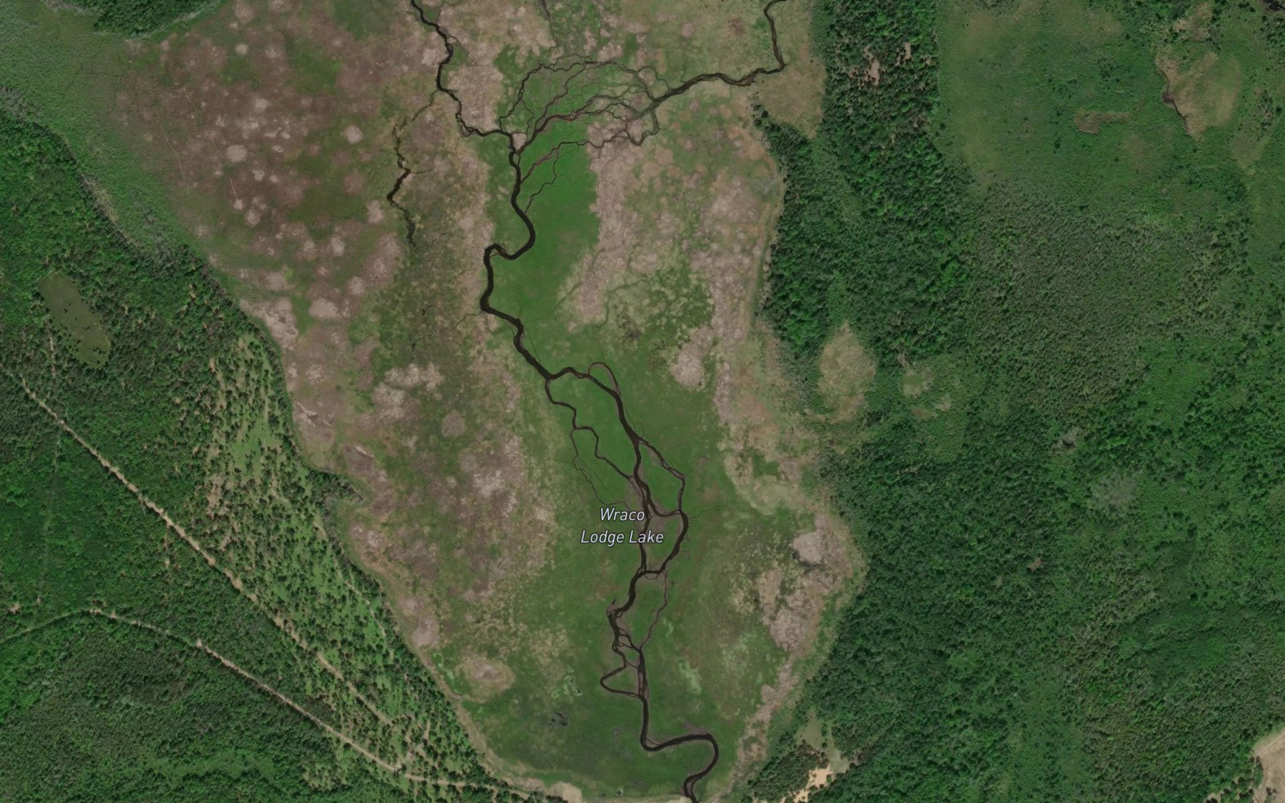 Satellite map of the Wraco Lodge Lake