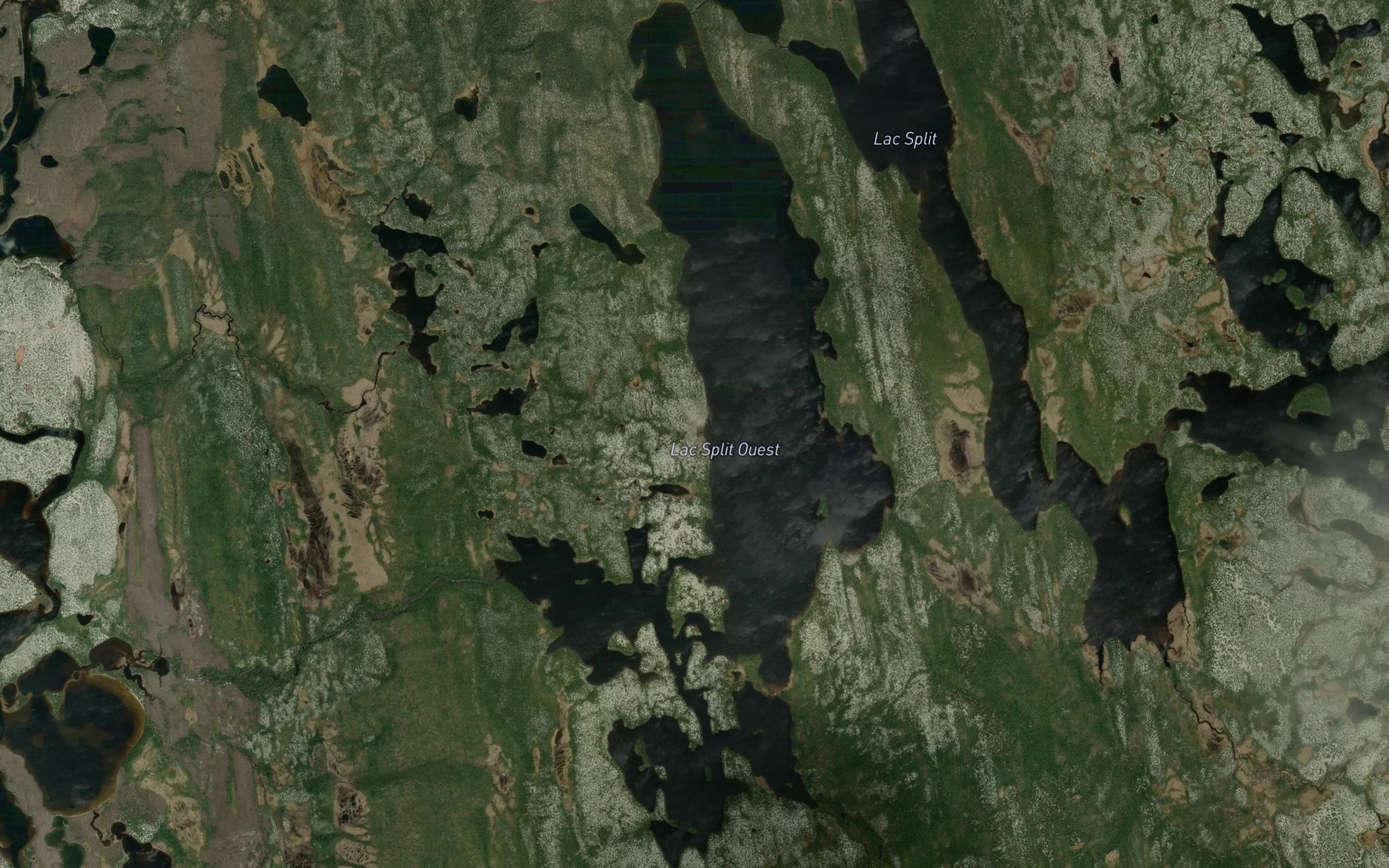 Satellite map of the Lac Split Ouest