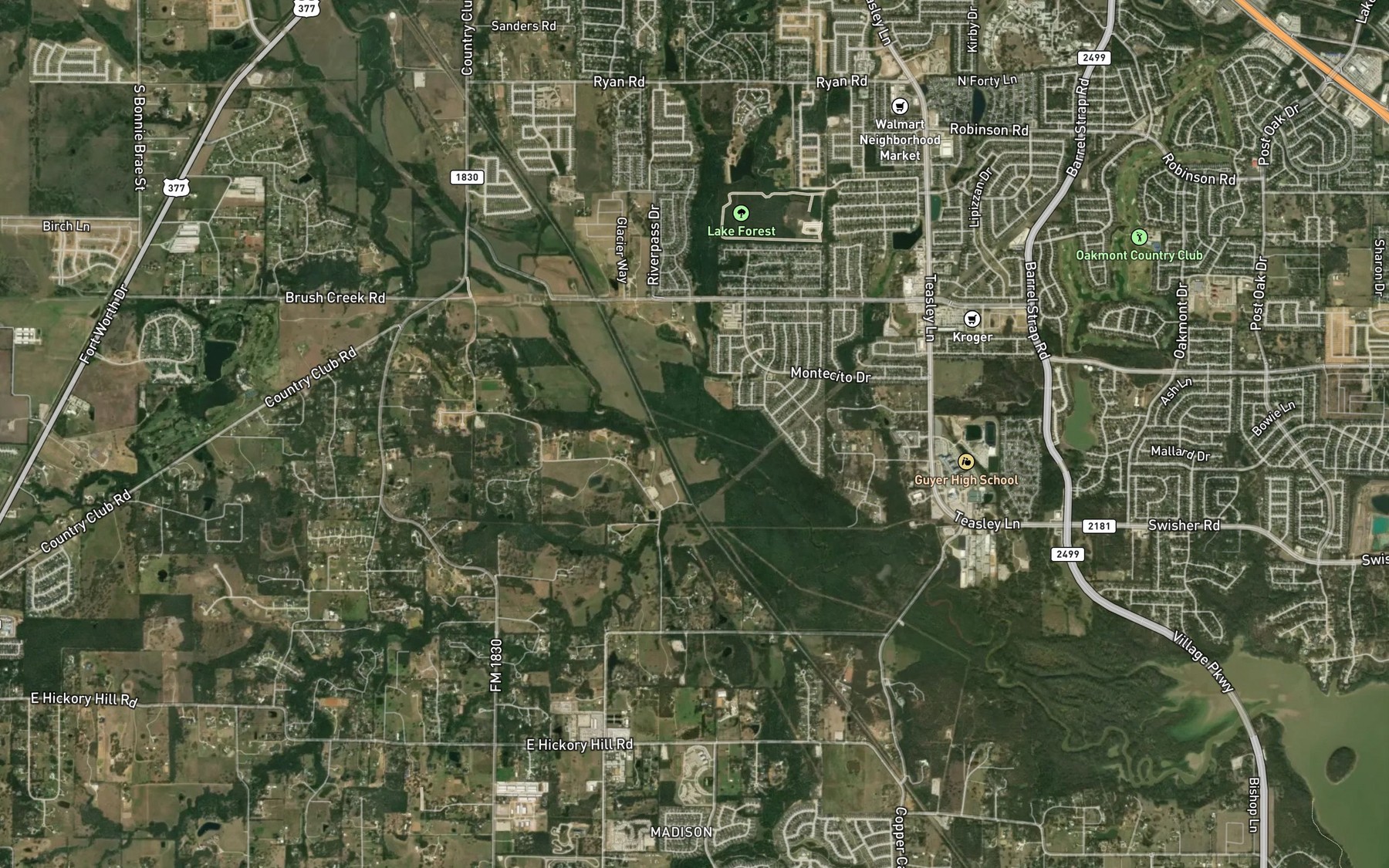 Satellite map of the Fletcher Branch