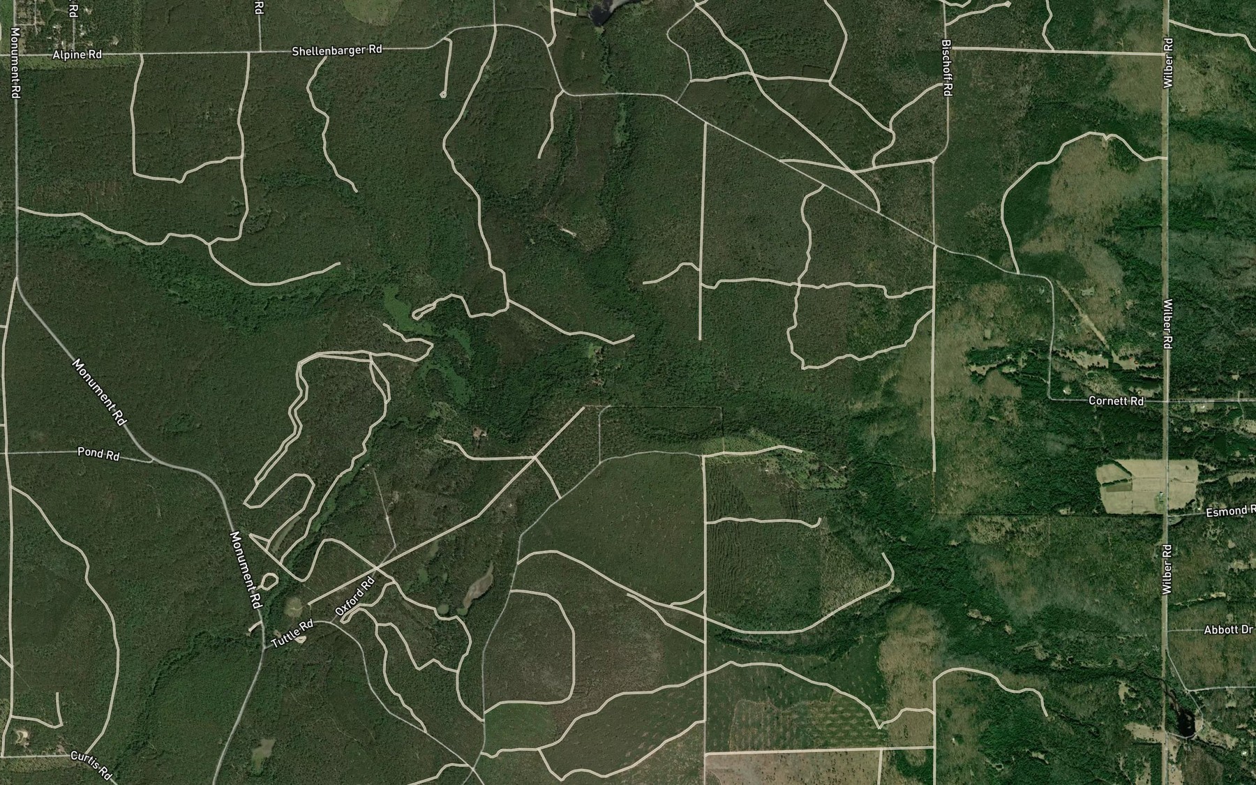 Satellite map of the Buck Creek
