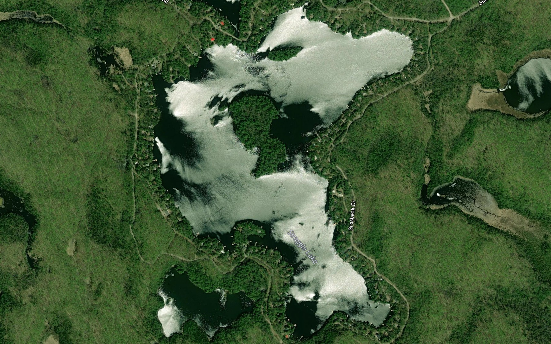 Satellite map of the Straggle Lake