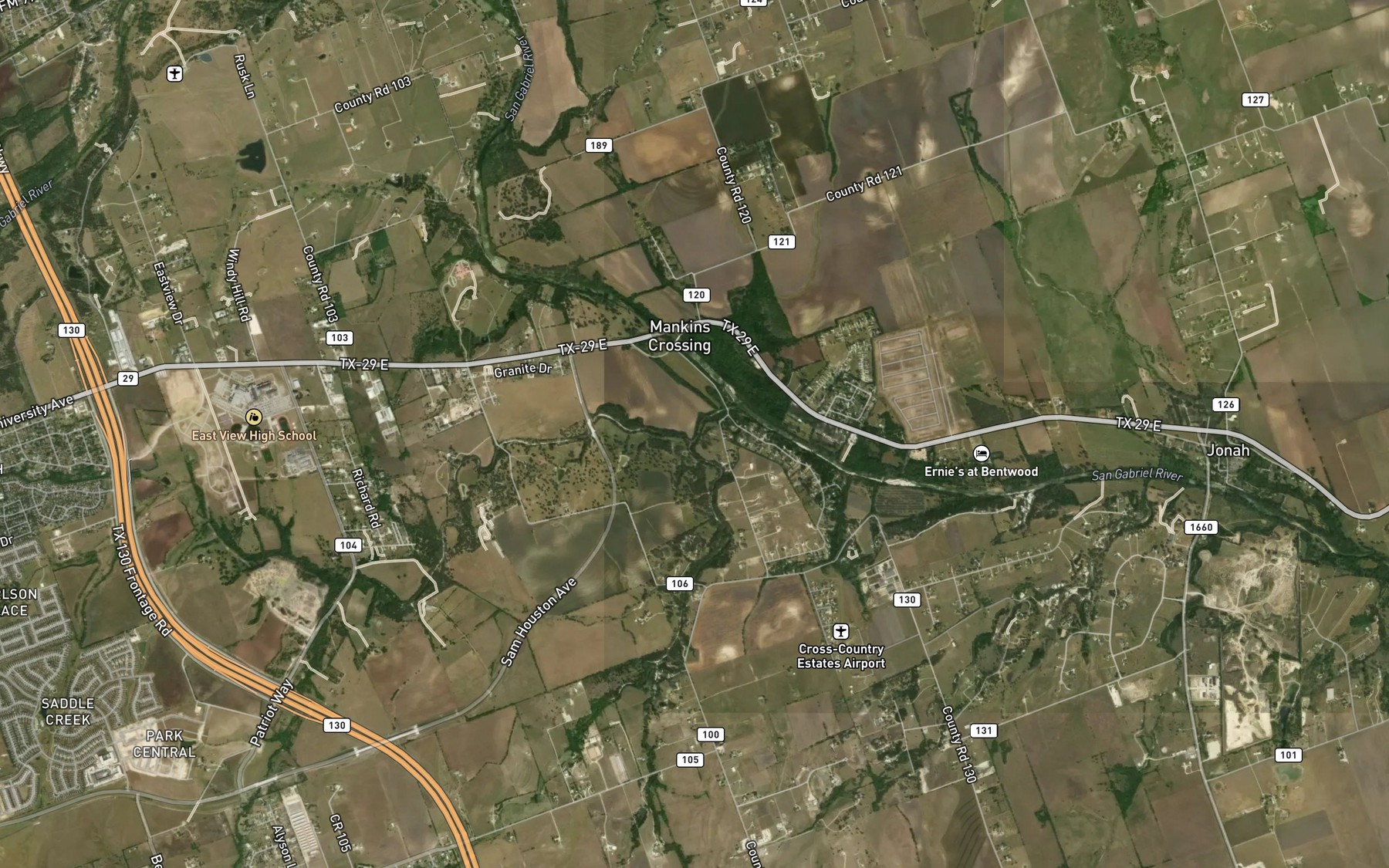 Satellite map of the Manske Branch Spring