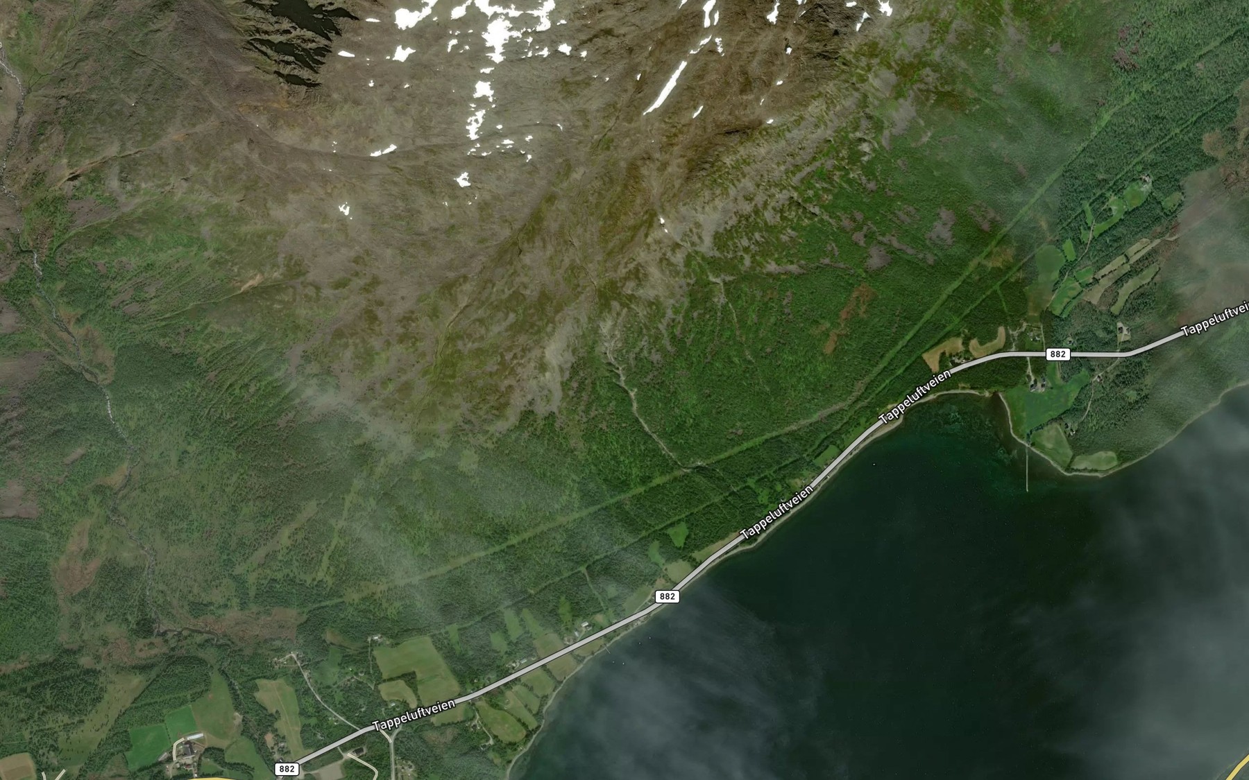 Satellite map of the Storelva