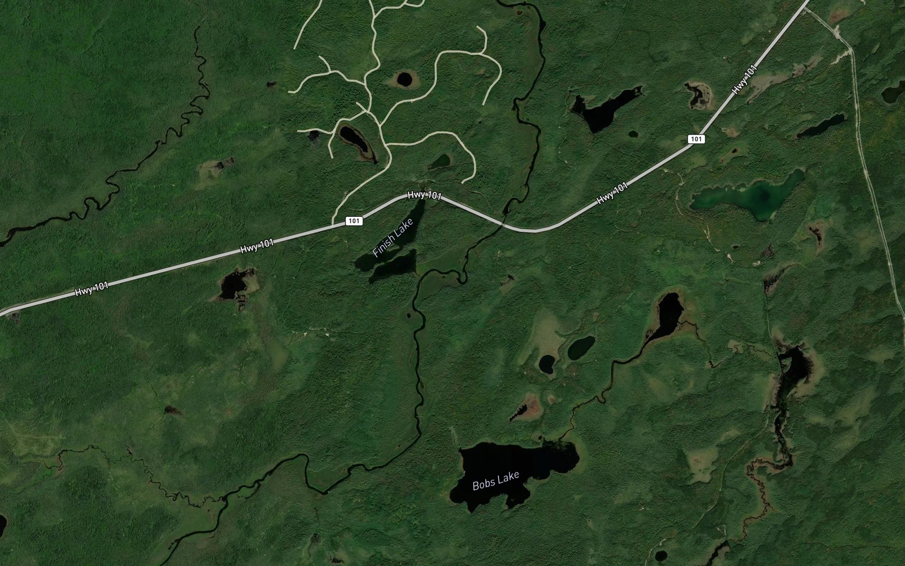 Satellite map of the Roswell Creek