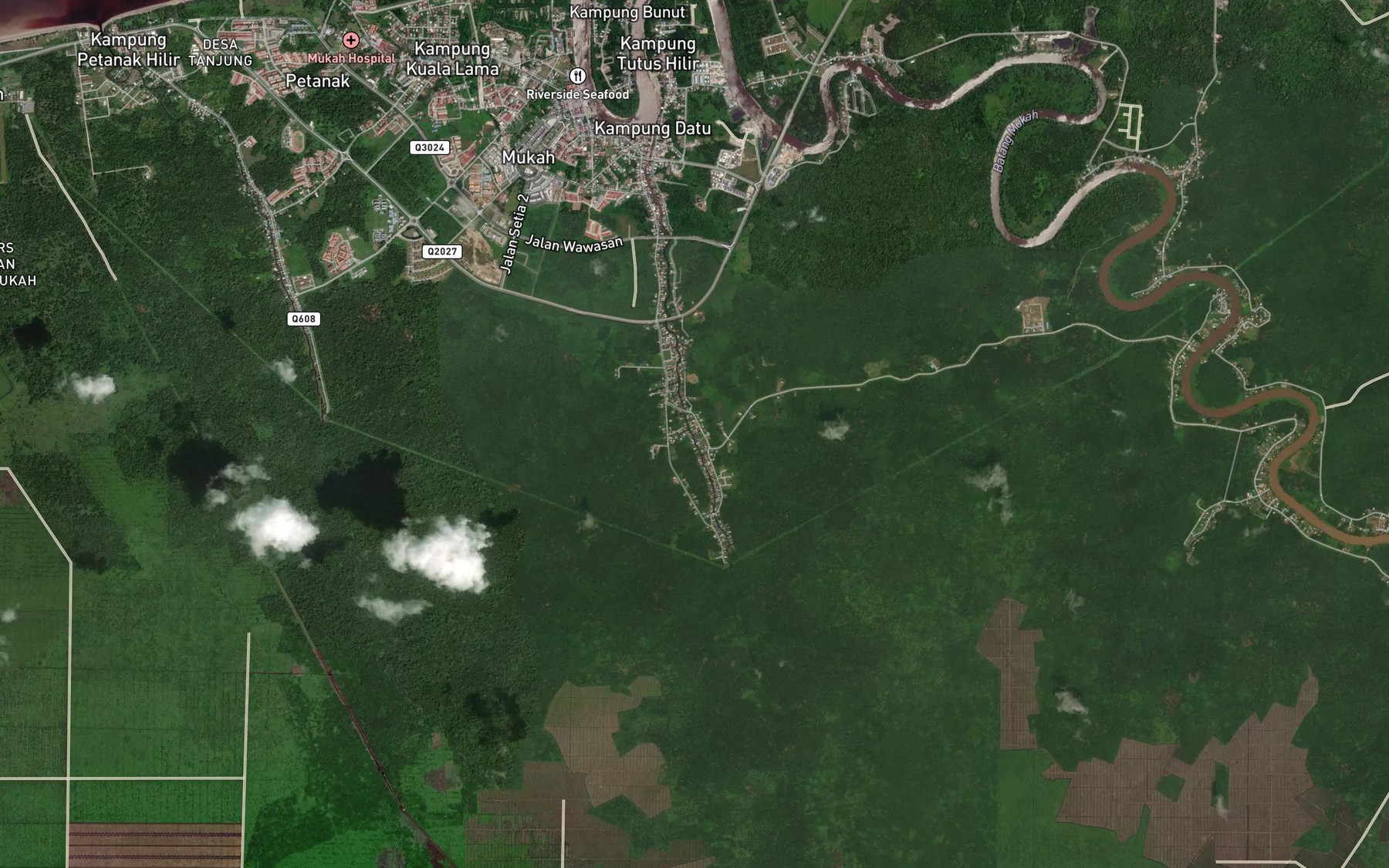 Satellite map of the Sungai Melai