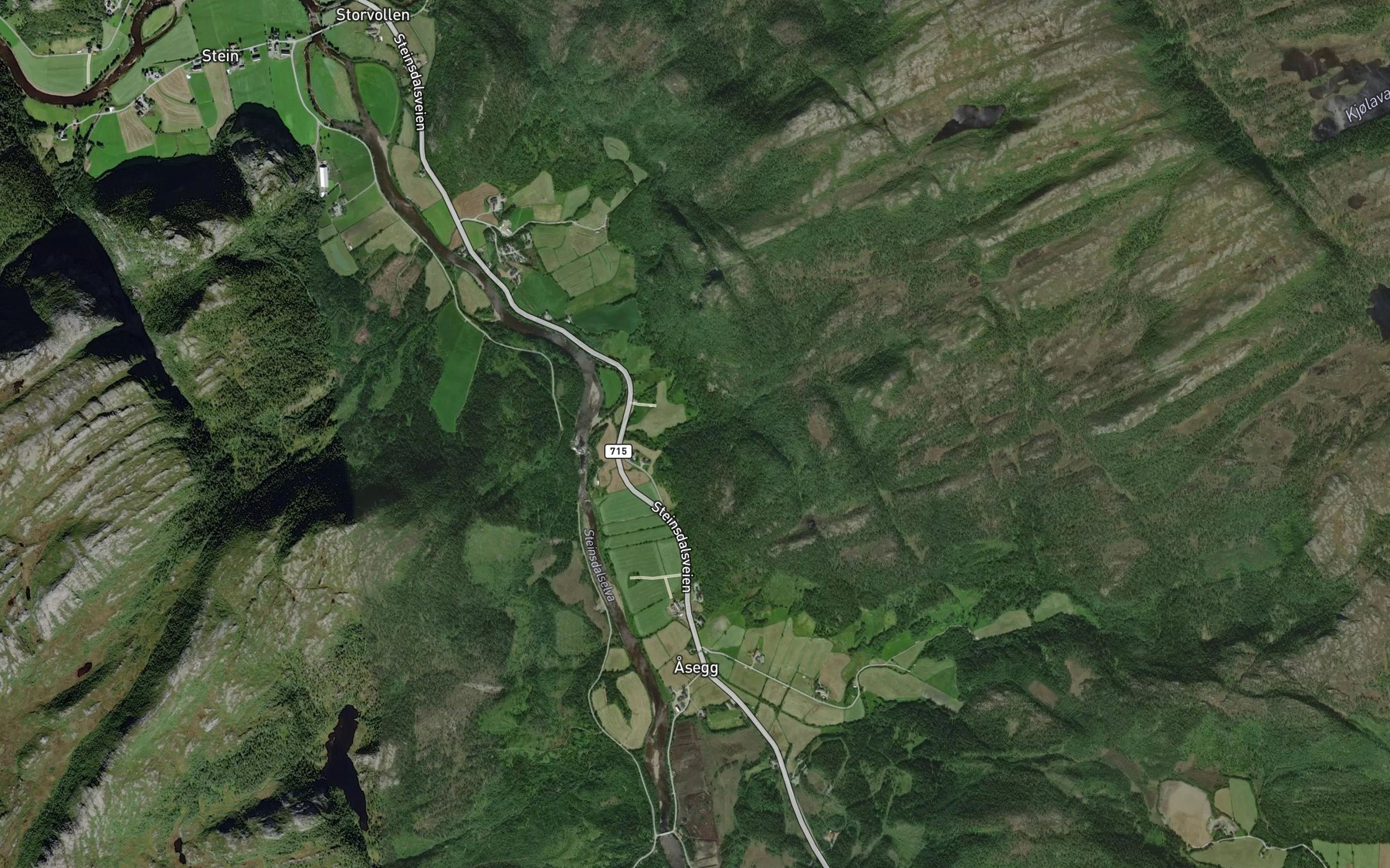 Satellite map of the Skolengsbekken
