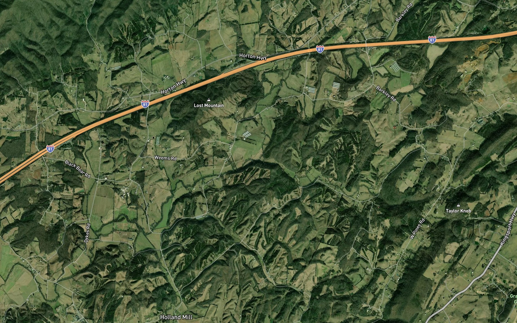 Satellite map of the Long Fork