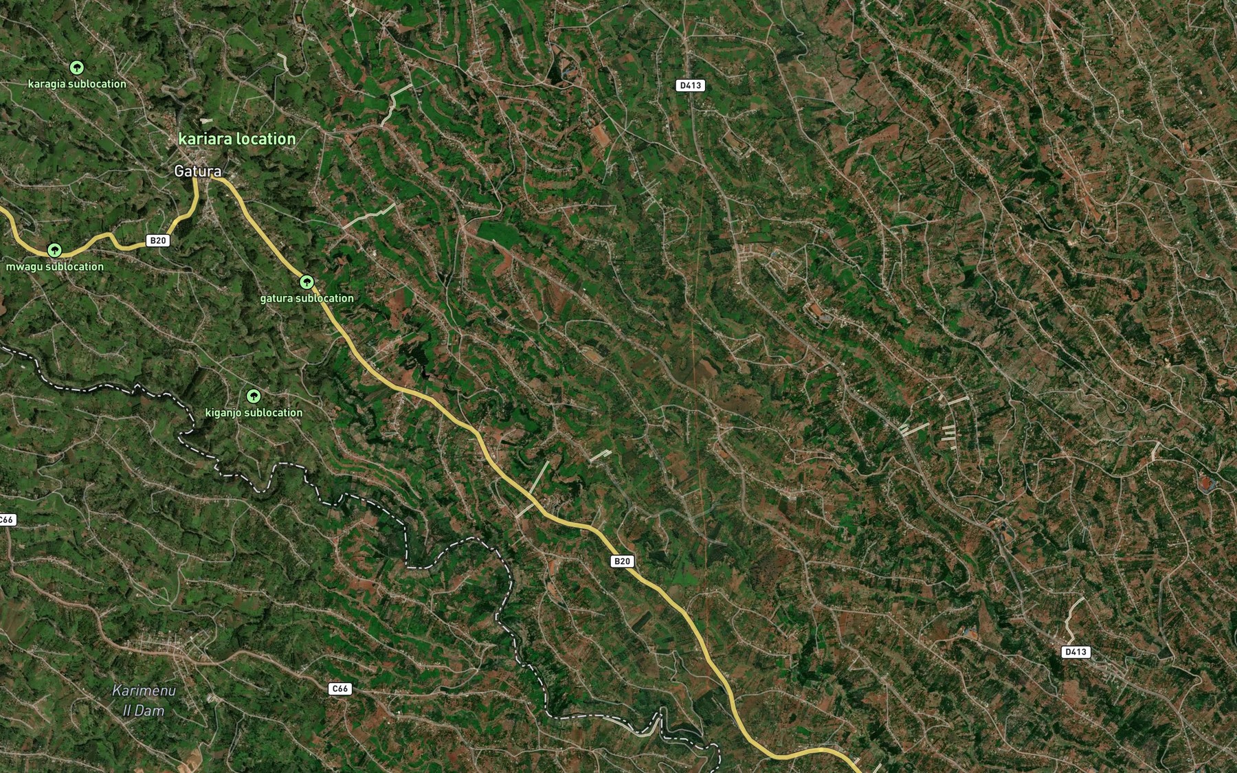 Satellite map of the Gakombe