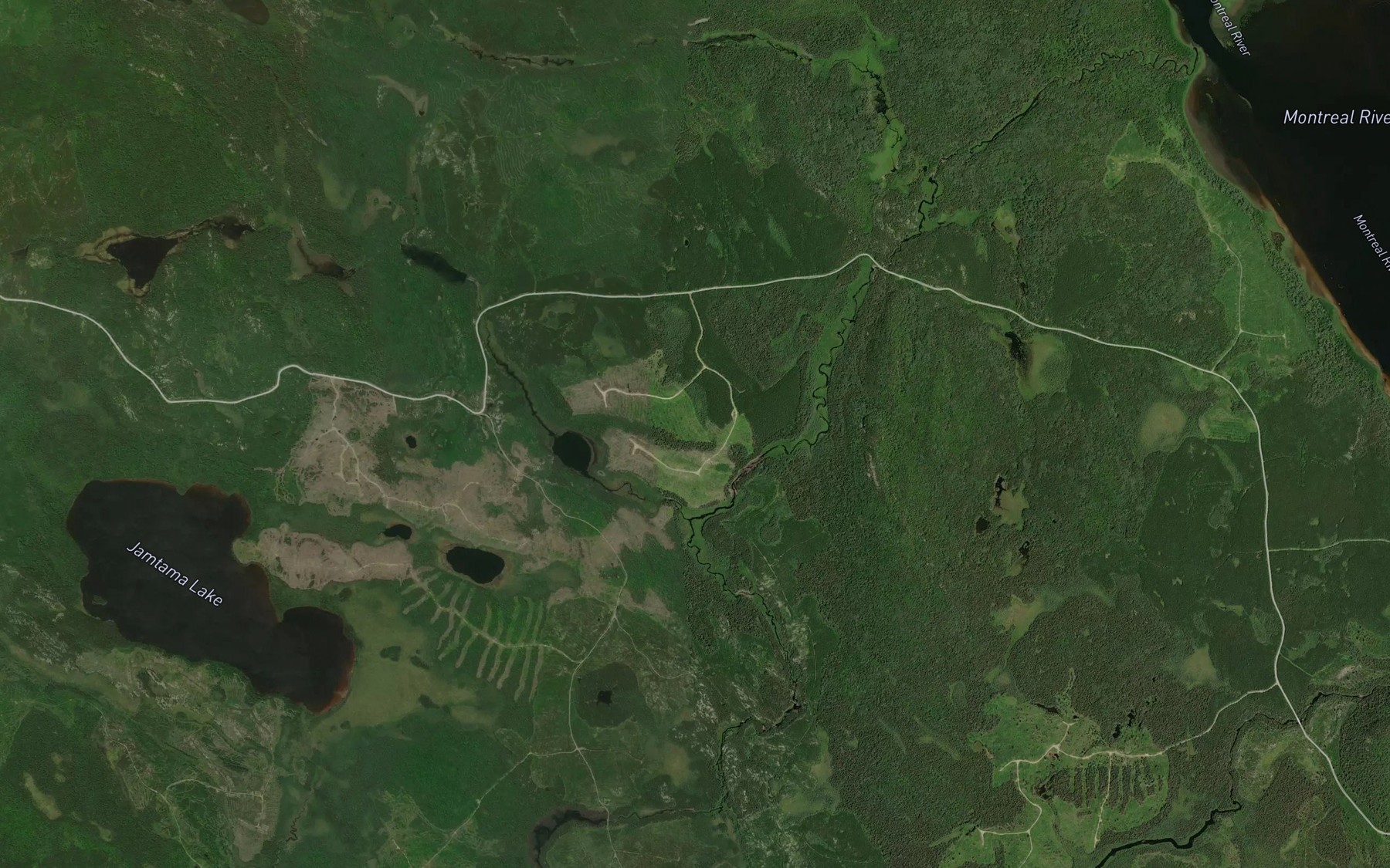 Satellite map of the Jamtama Creek