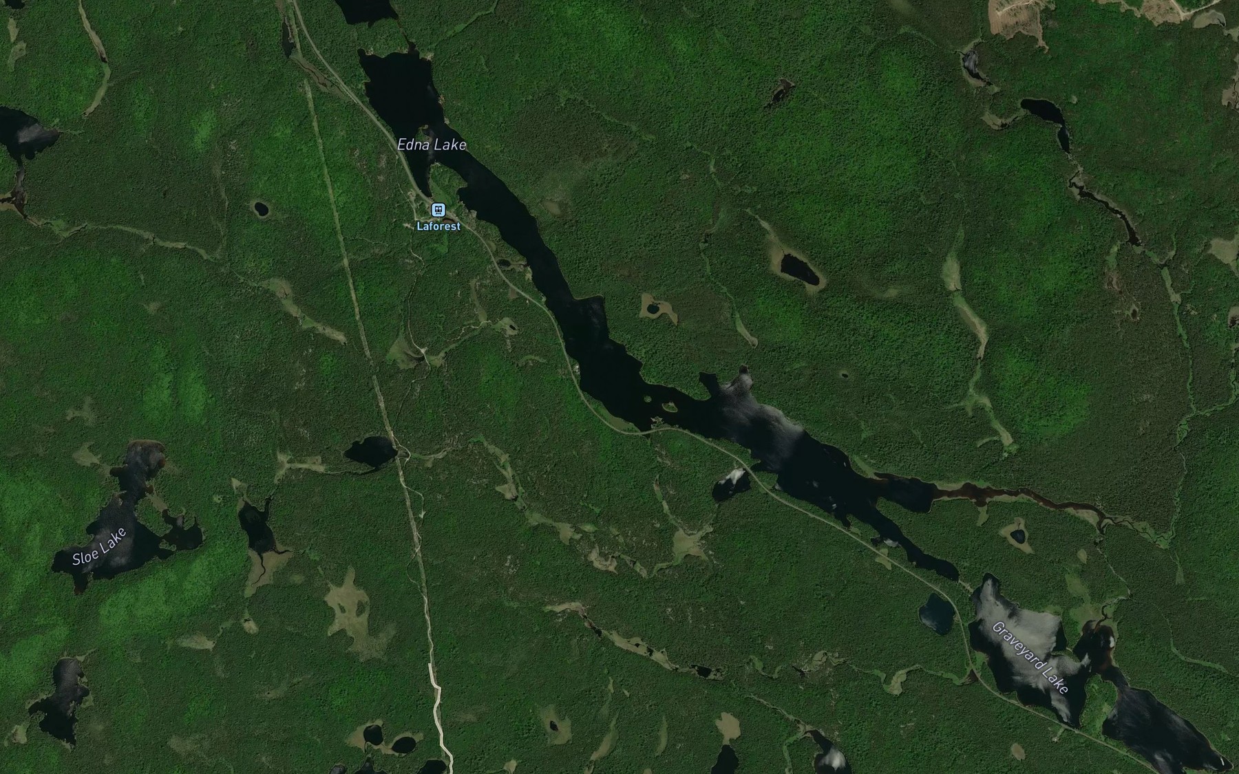 Satellite map of the Post Lake