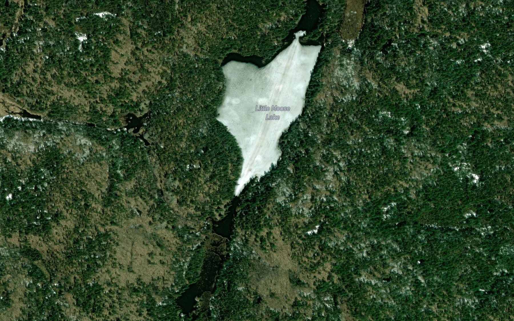 Satellite map of the Little Moose Lake