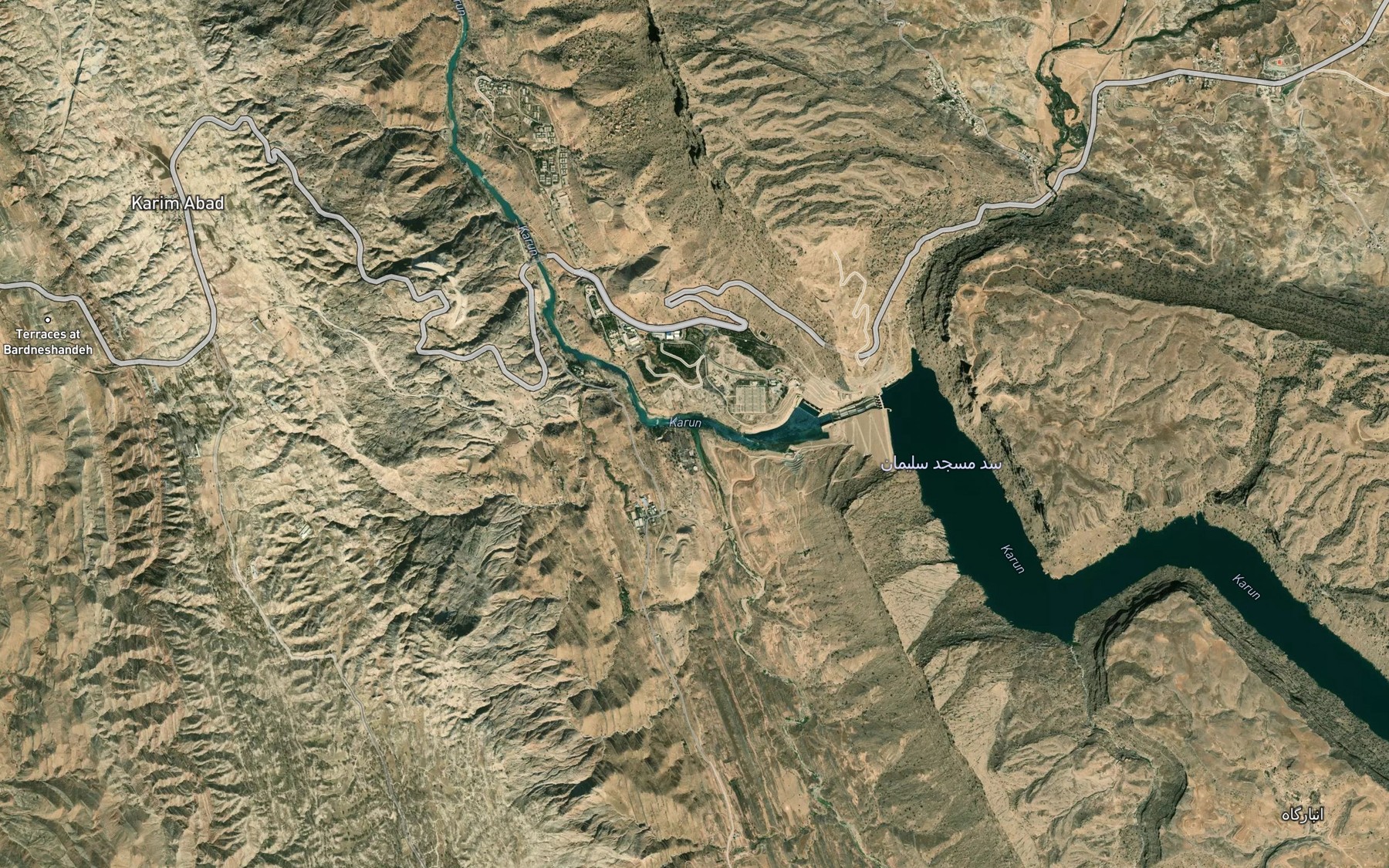 Satellite map of the Rudkhaneh-ye Deli