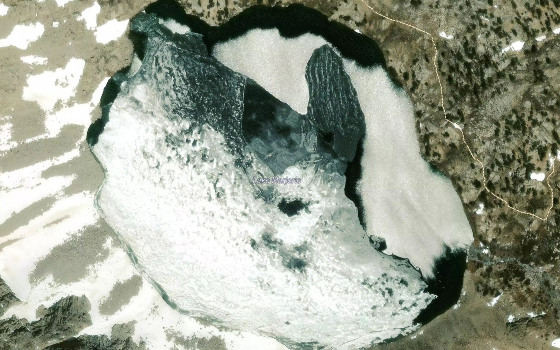 Satellite map of the Lake Marjorie