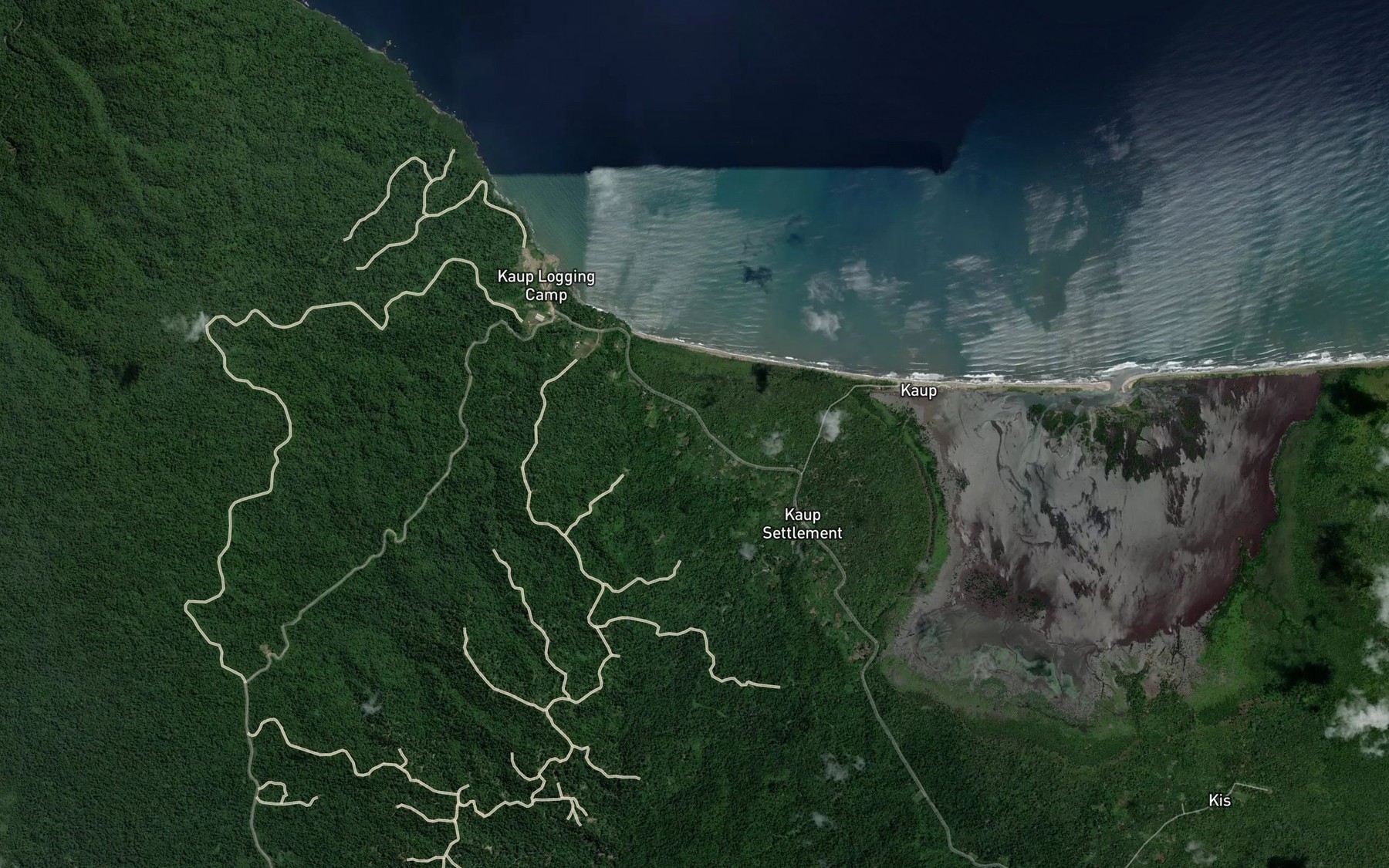 Satellite map of the Guraw Creek