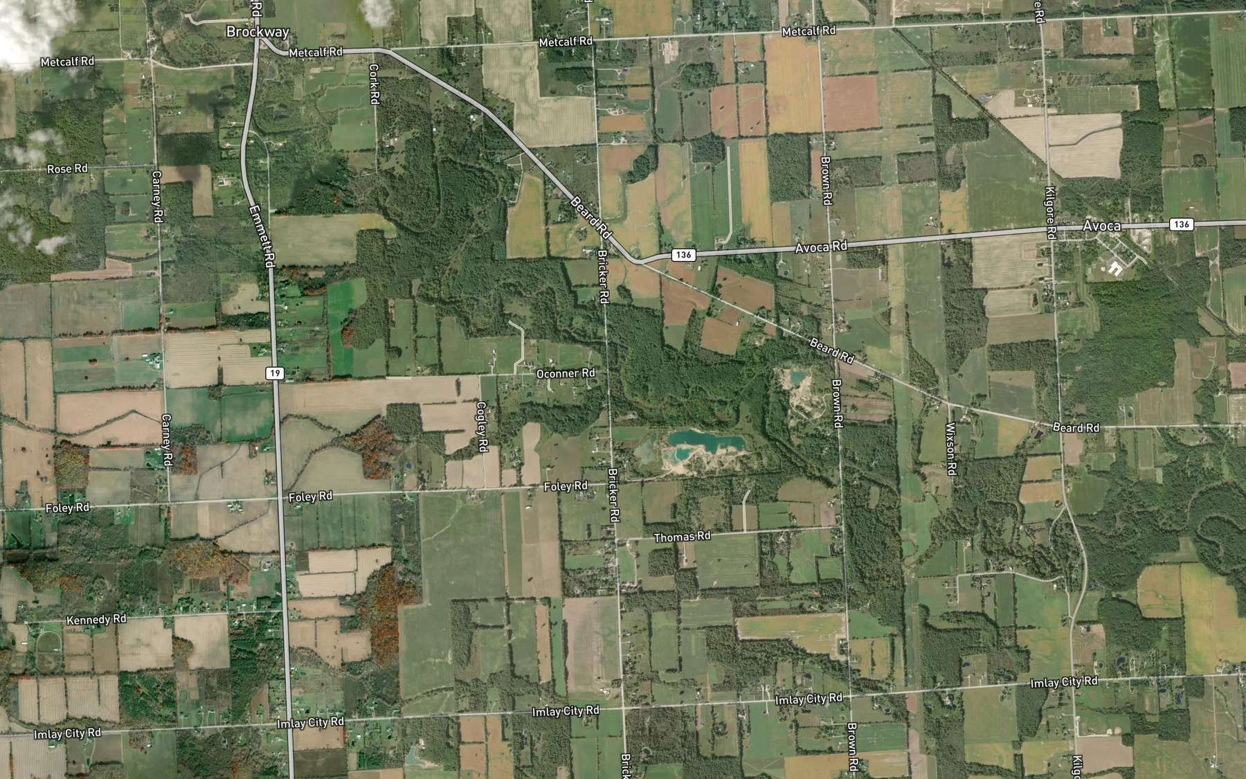 Satellite map of the Gleason Drain