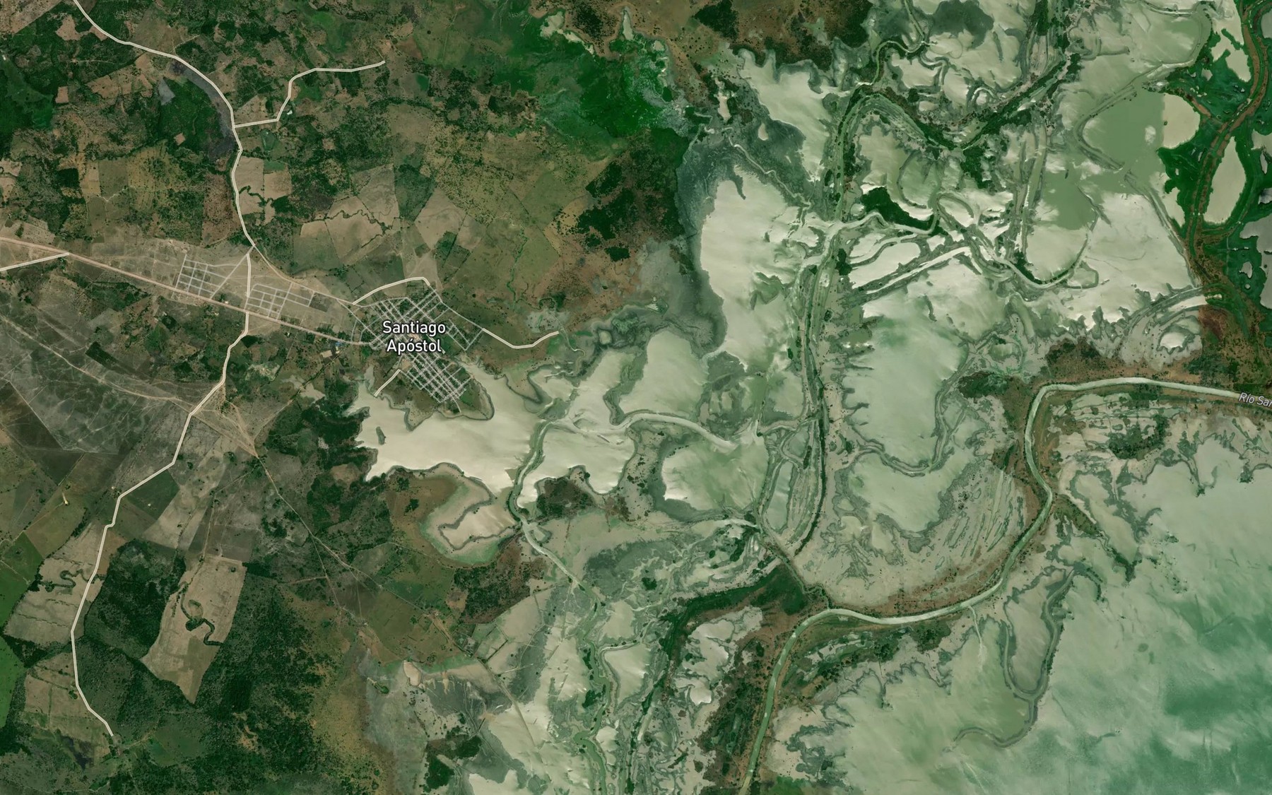 Satellite map of the Cienaga de Santiago