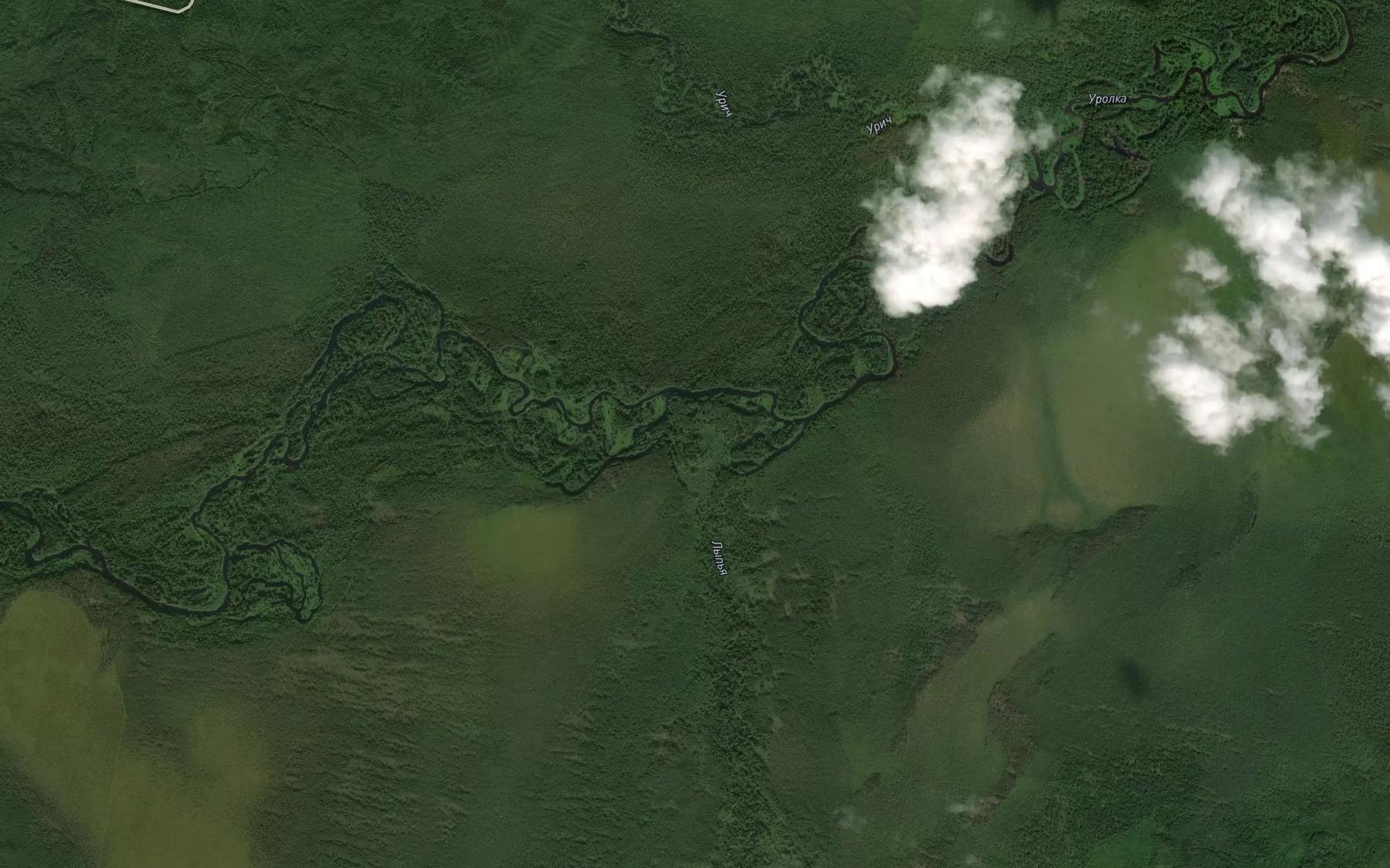 Satellite map of the Lyp'ya