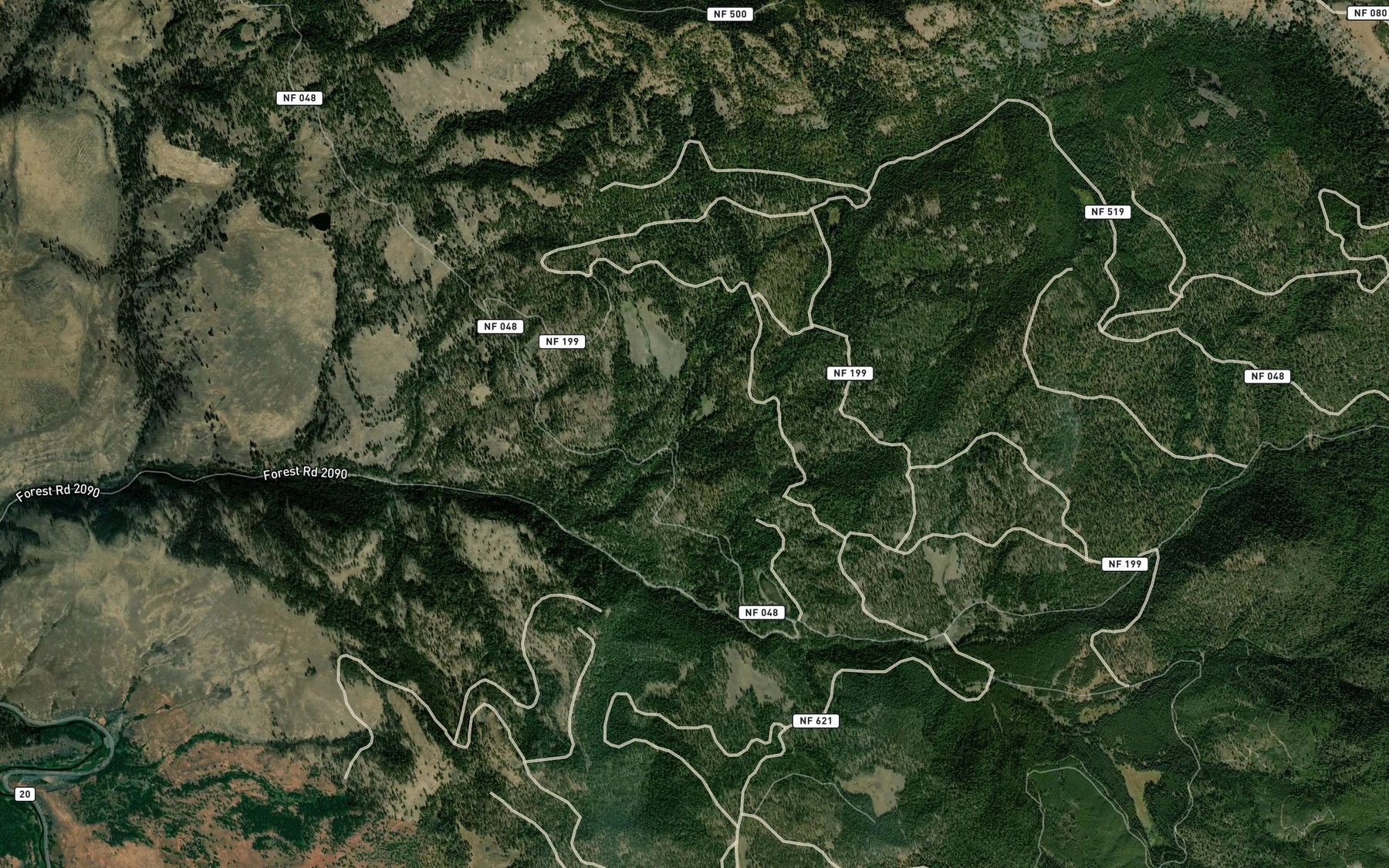 Satellite map of the Lost Creek