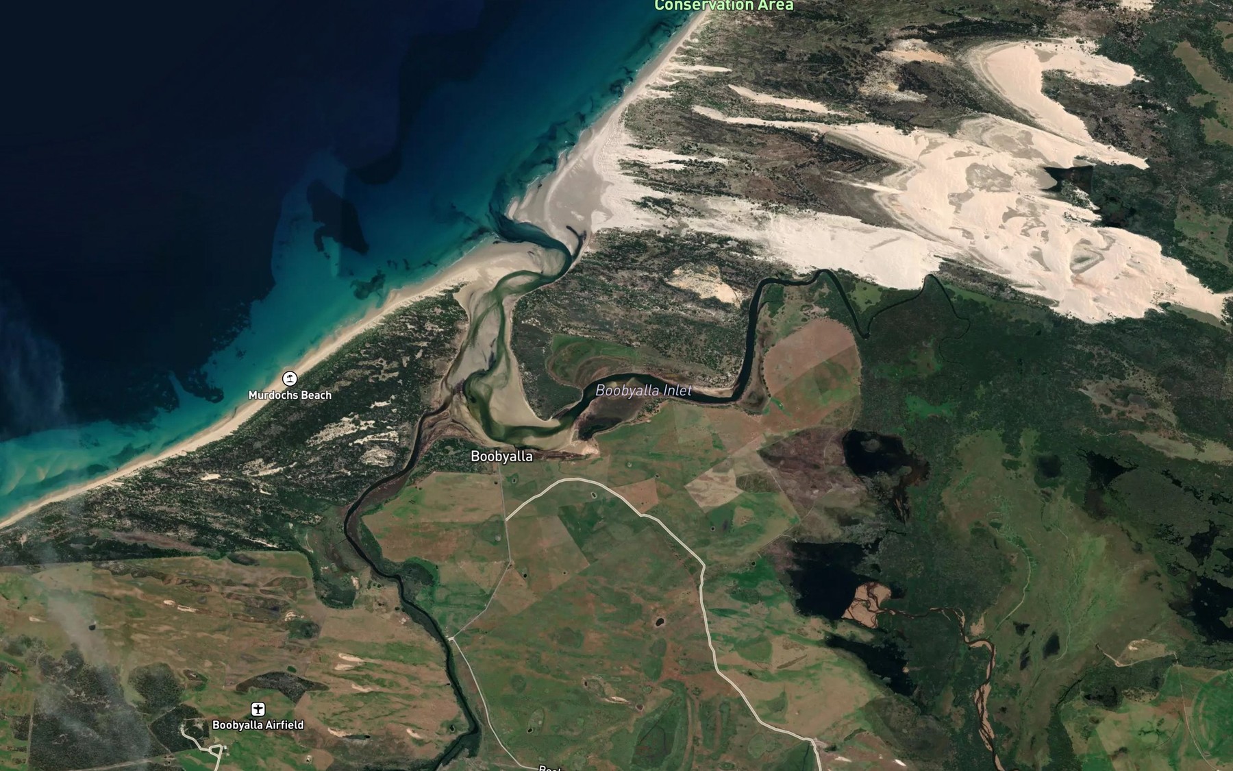 Satellite map of the Ringarooma River