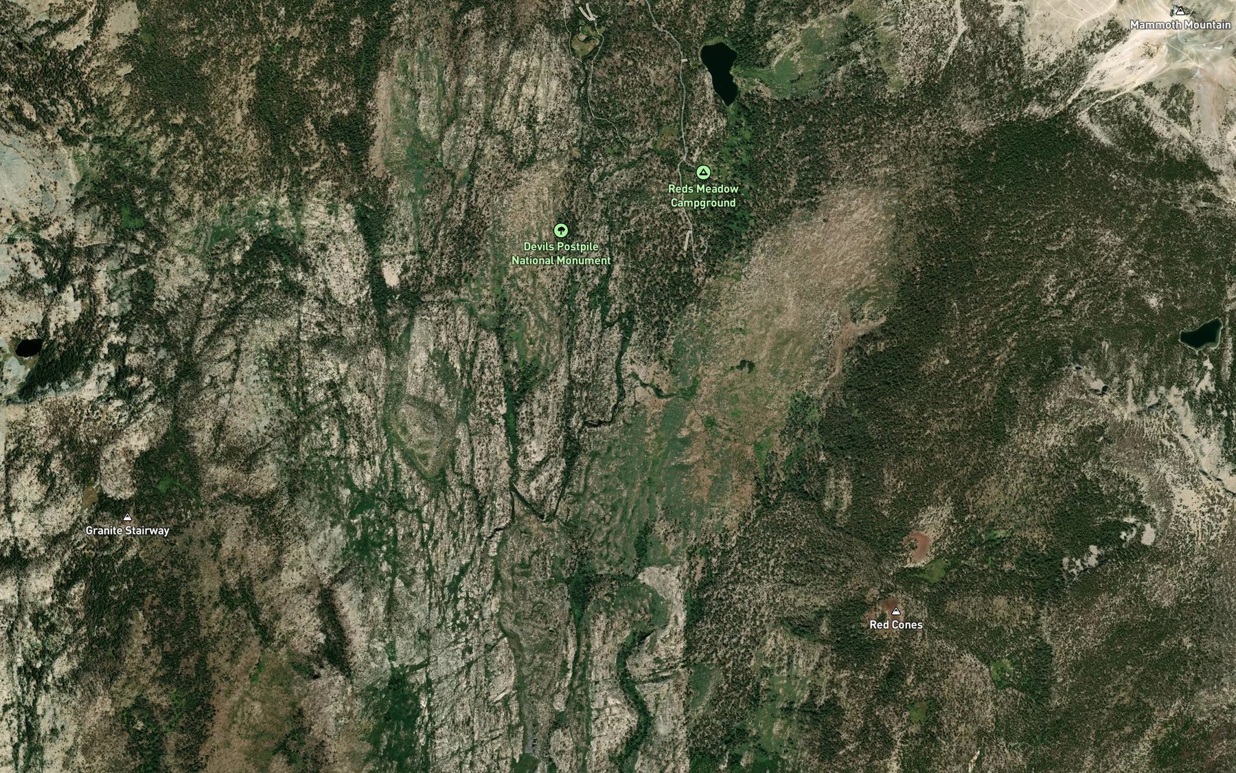 Satellite map of the Boundary Creek