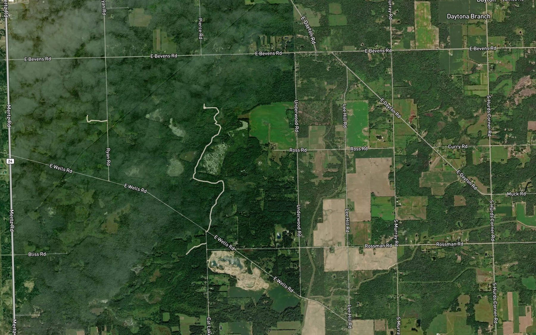 Satellite map of the Rolling Drain