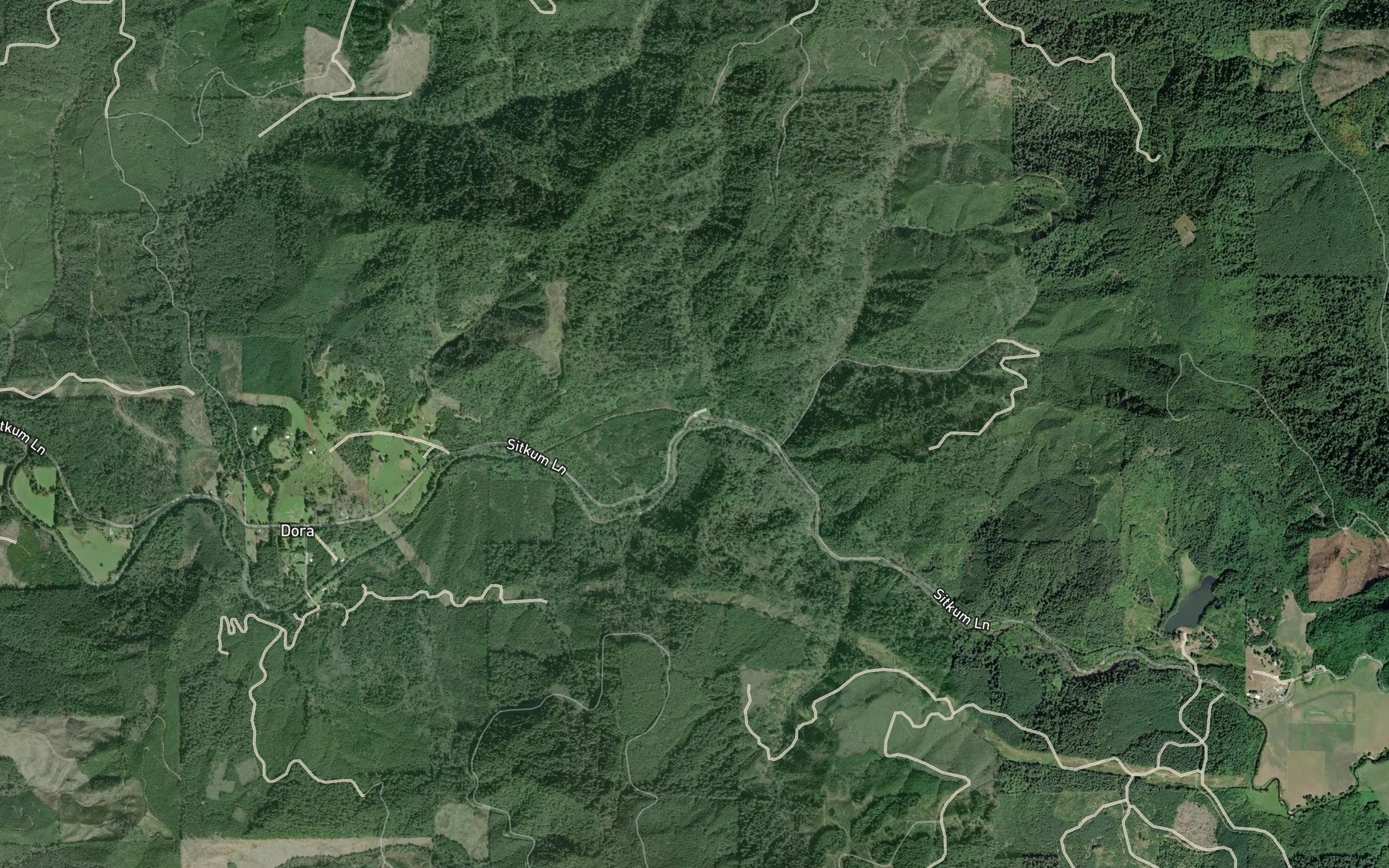Satellite map of the Bills Creek