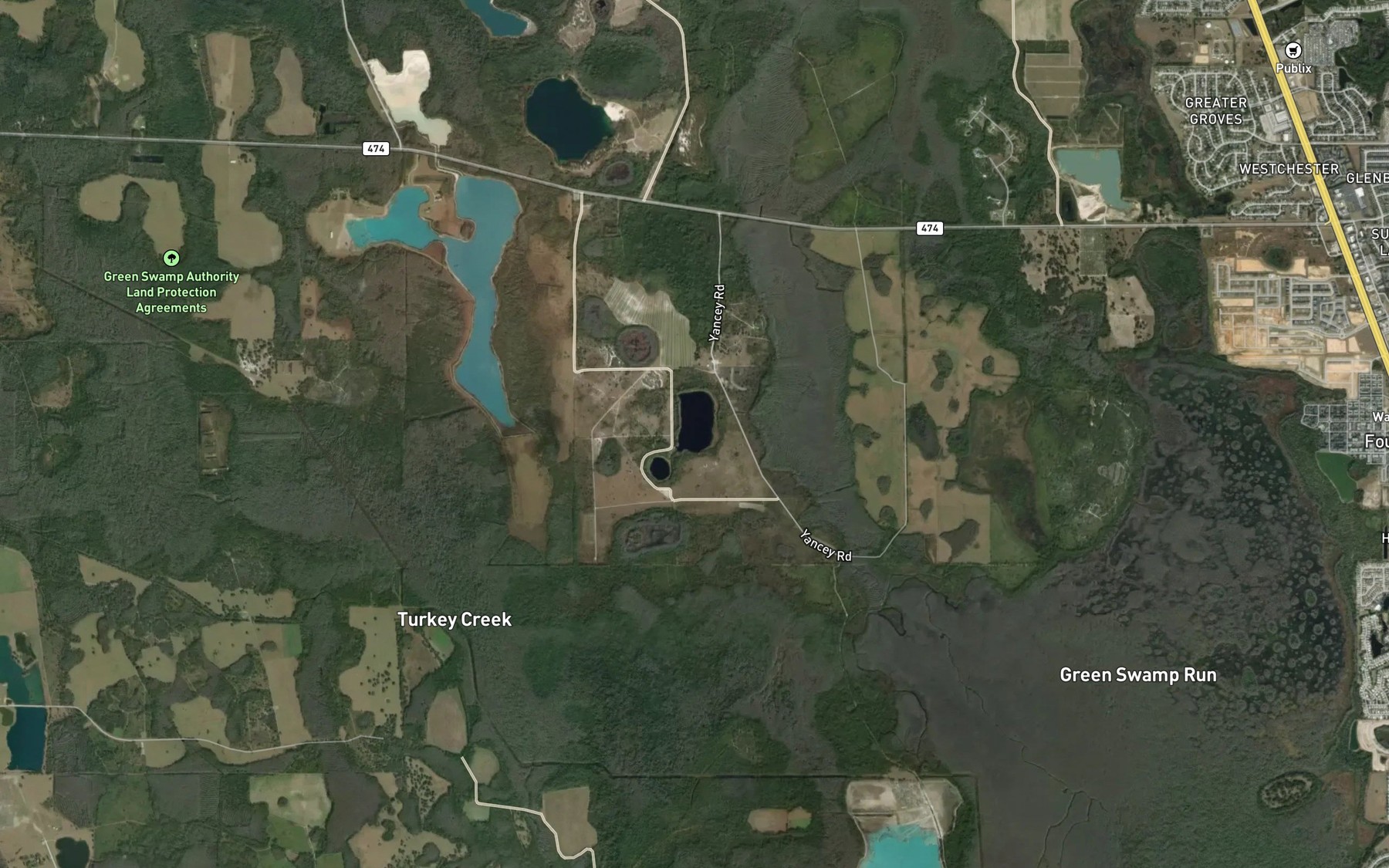 Satellite map of the Lake Grason