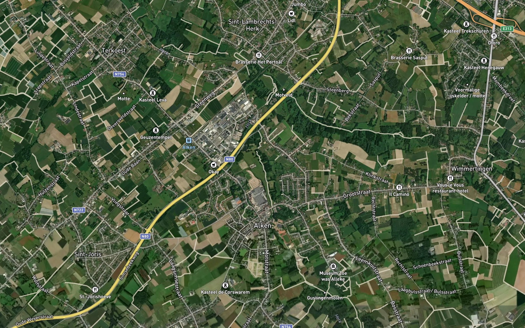 Satellite map of the Kleine Herk