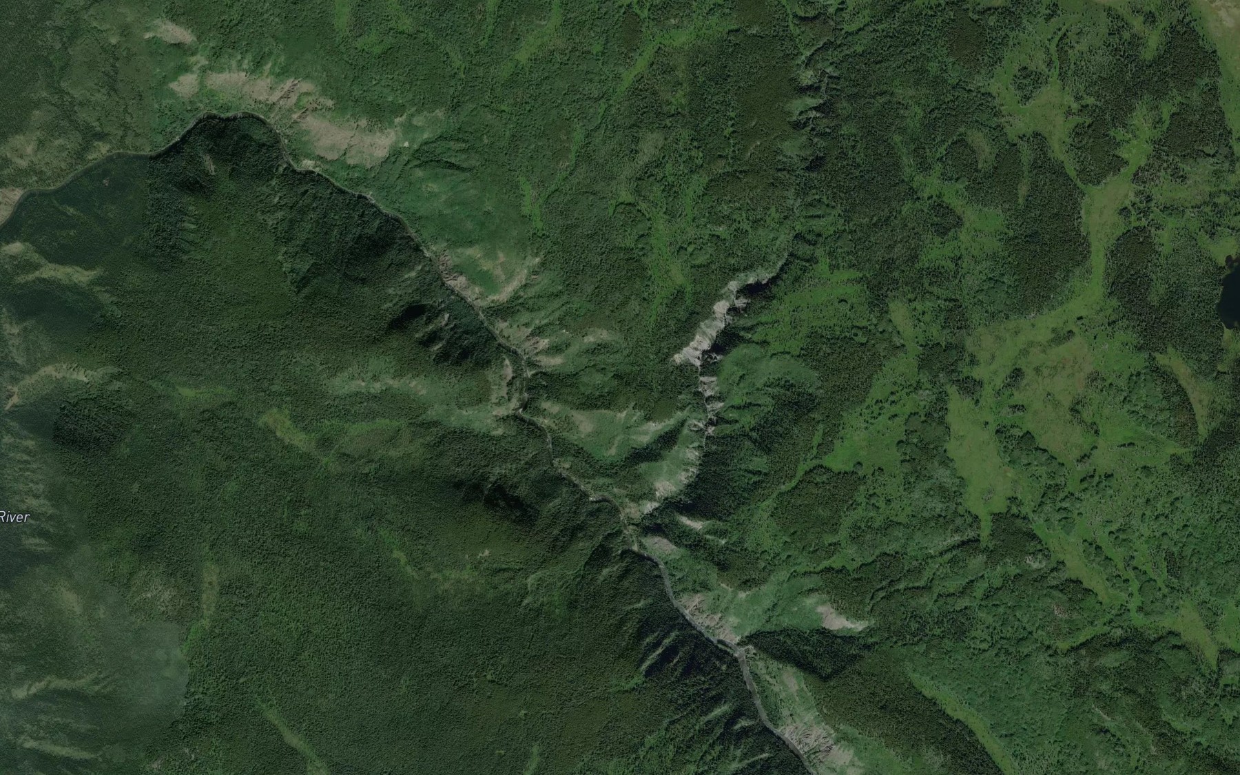 Satellite map of the Gun Creek