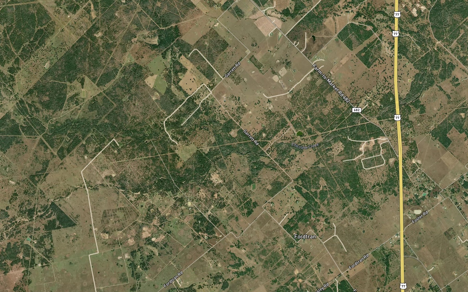 Satellite map of the South Chicolete Creek