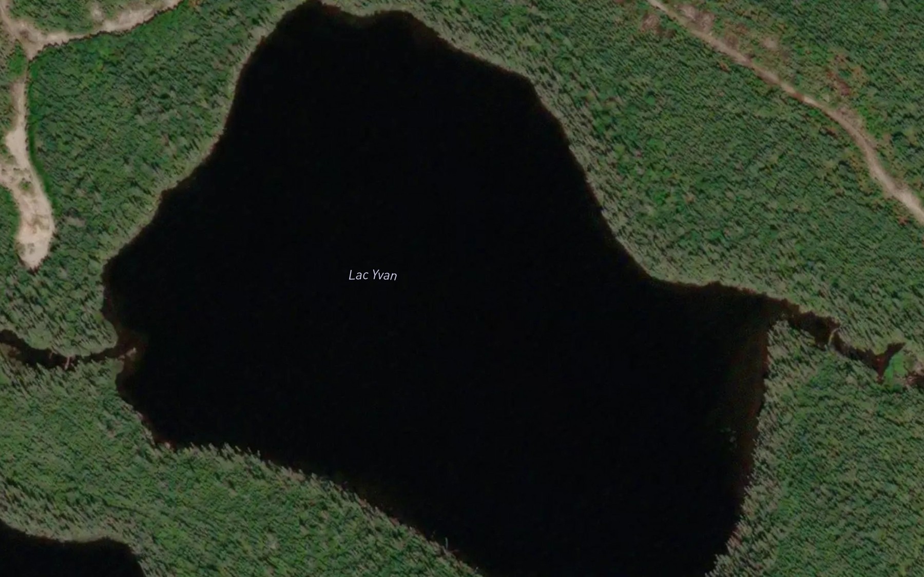 Satellite map of the Lac Yvan