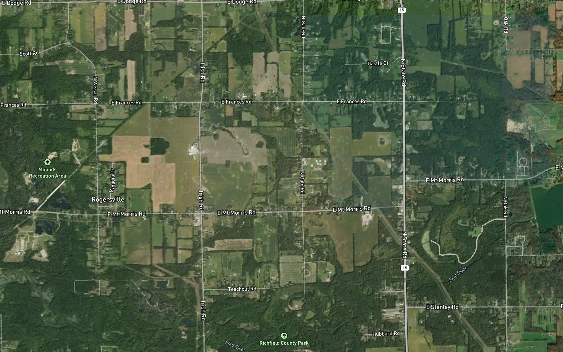 Satellite map of the Parker Scothan Drain