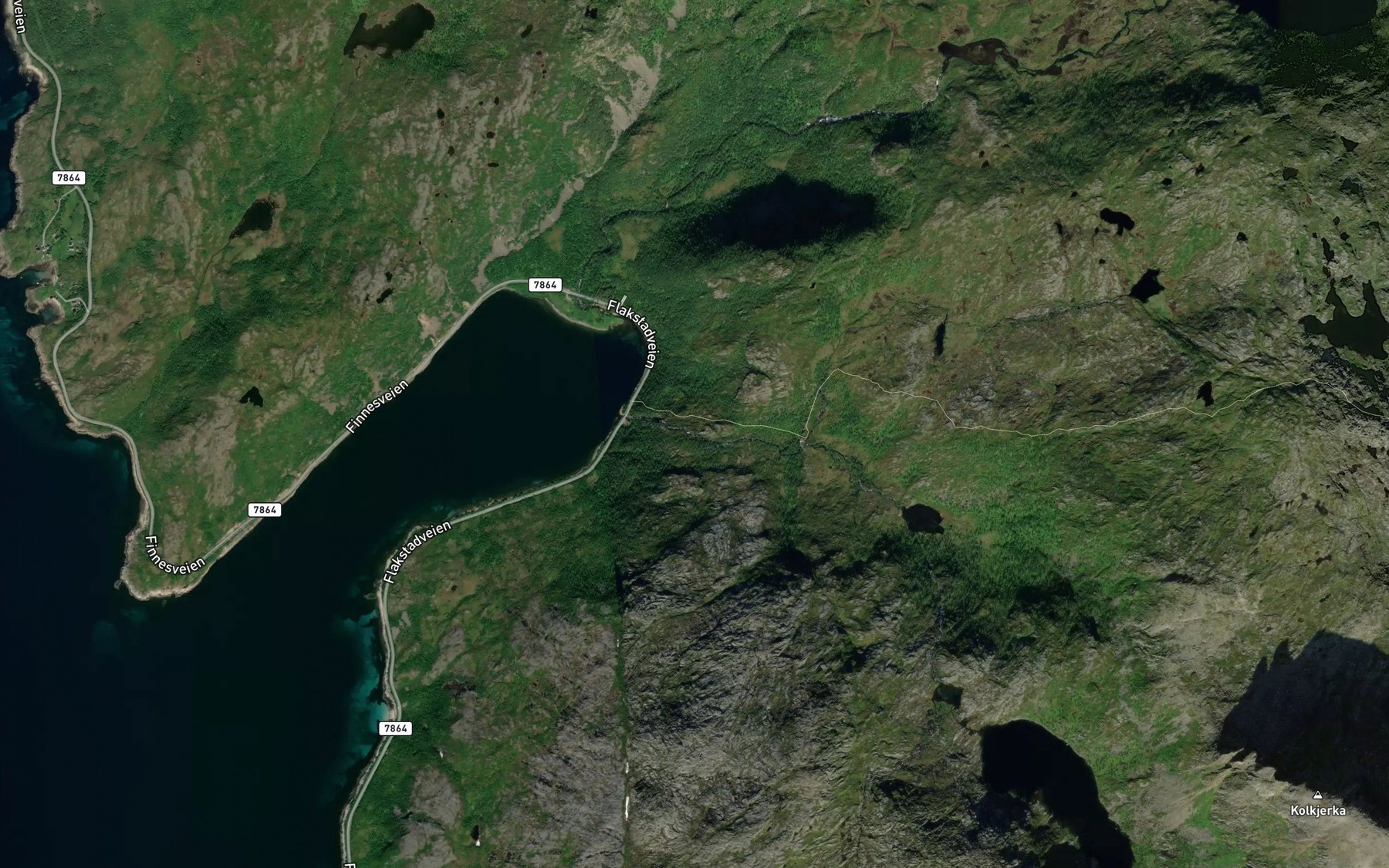 Satellite map of the Tverrelva