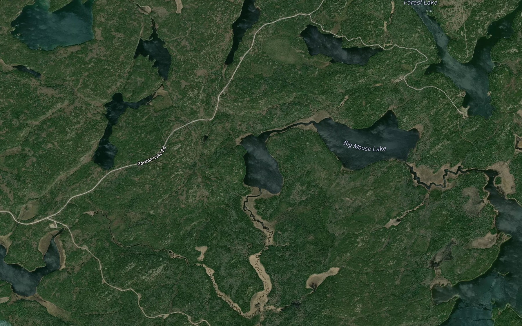 Satellite map of the Little Moose Lake