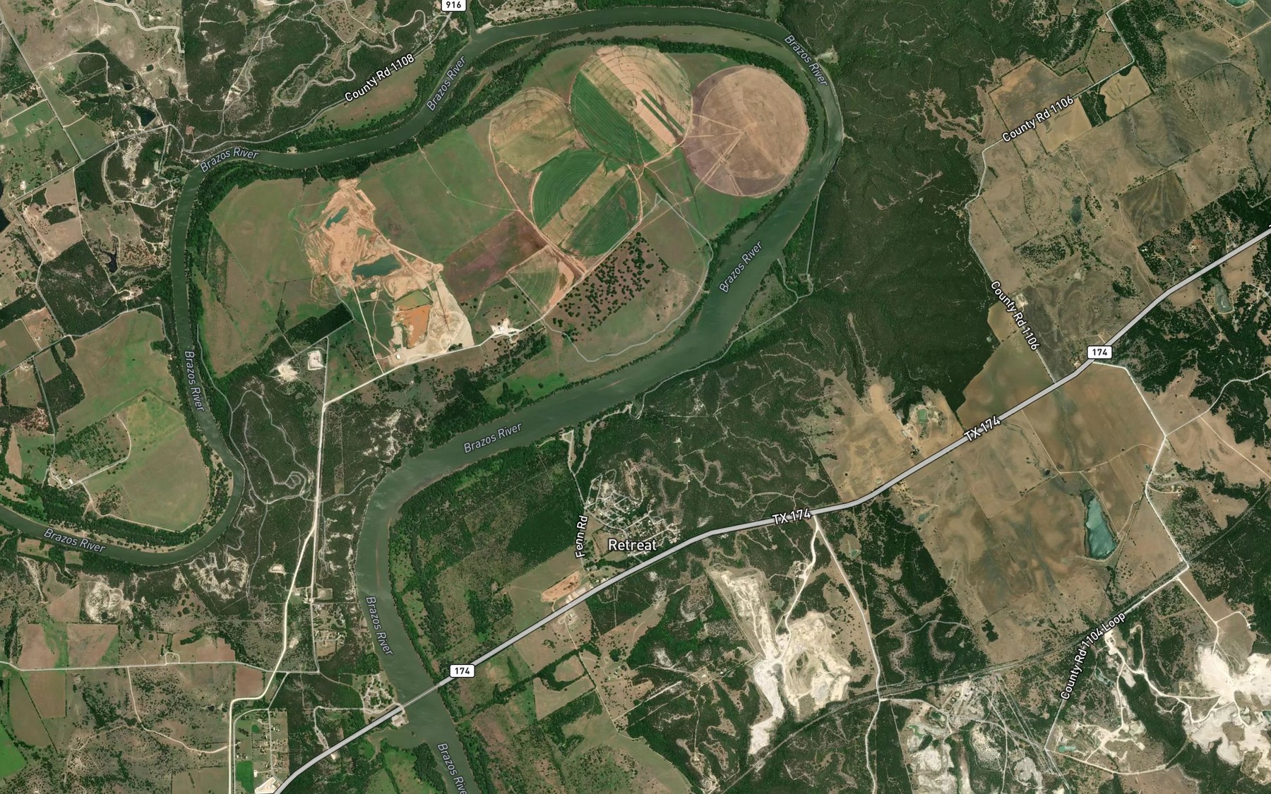 Satellite map of the Falls Branch