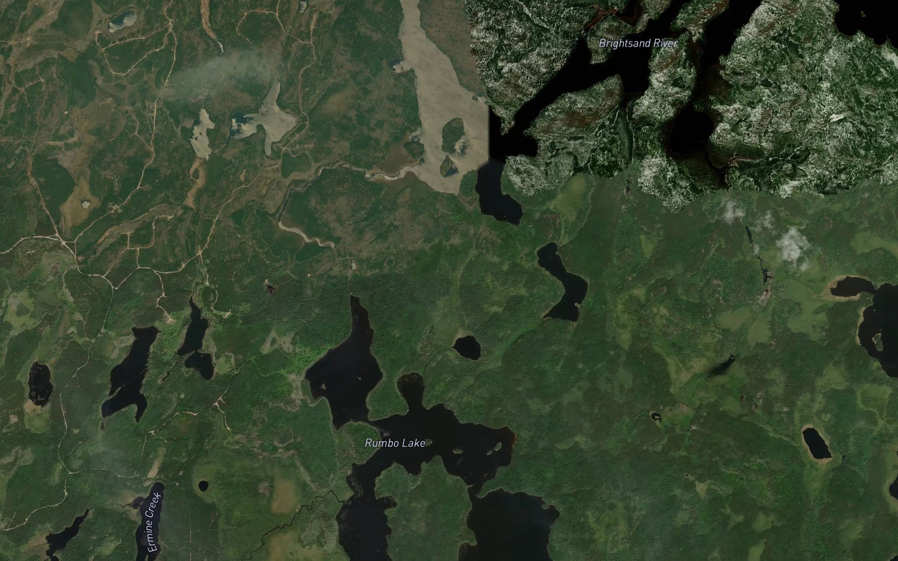 Satellite map of the Ermine Creek