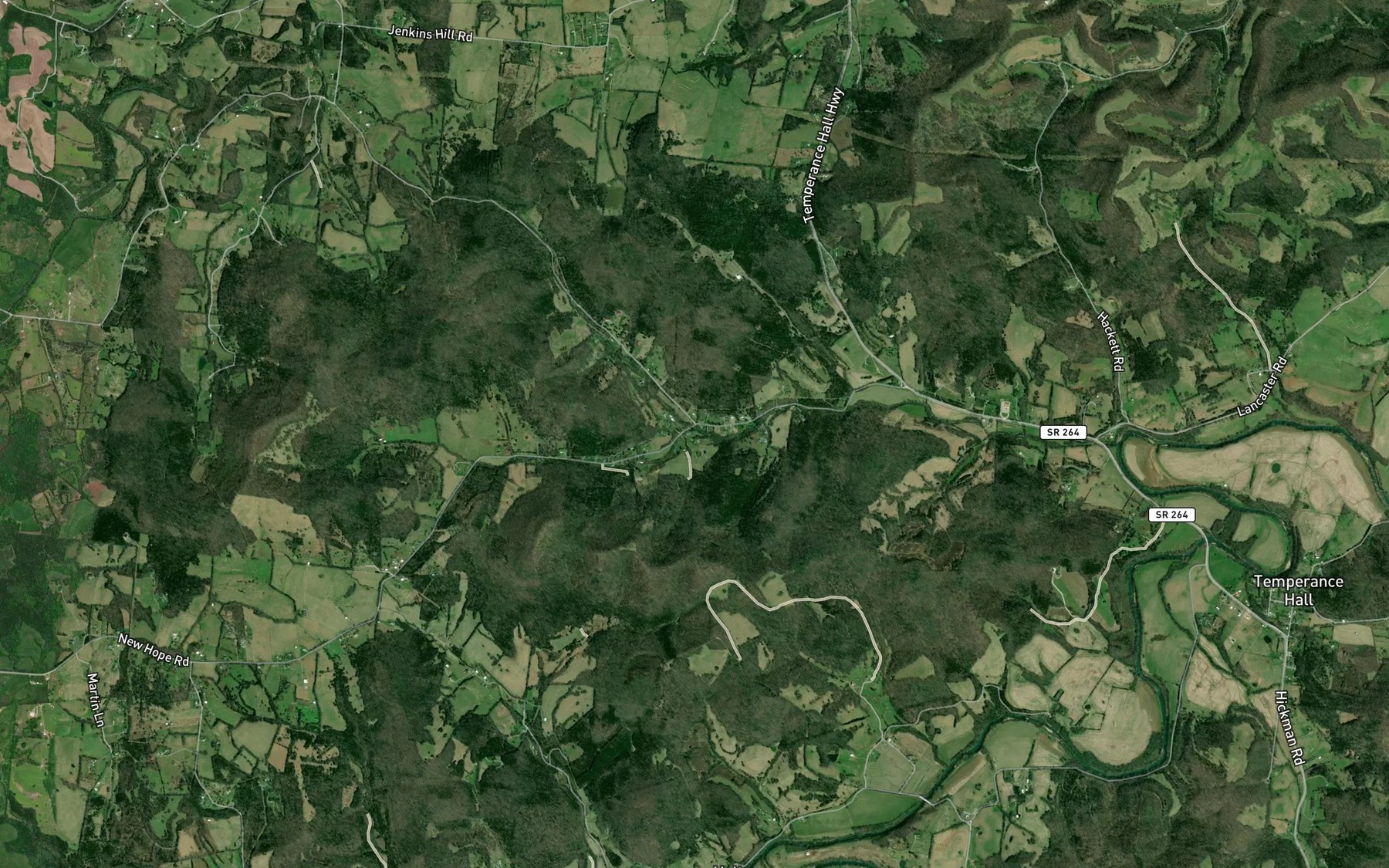 Satellite map of the Oakley Branch