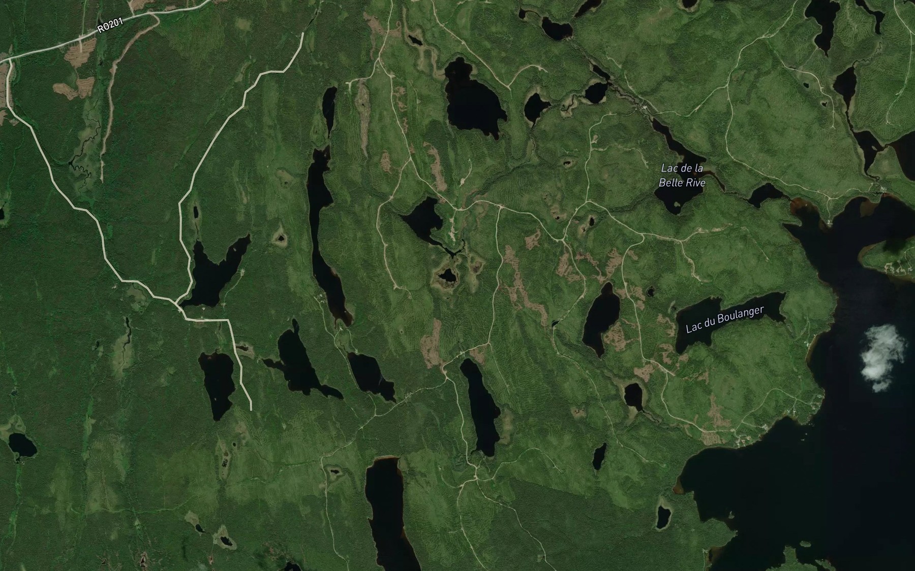 Satellite map of the Lac Tipatshimu