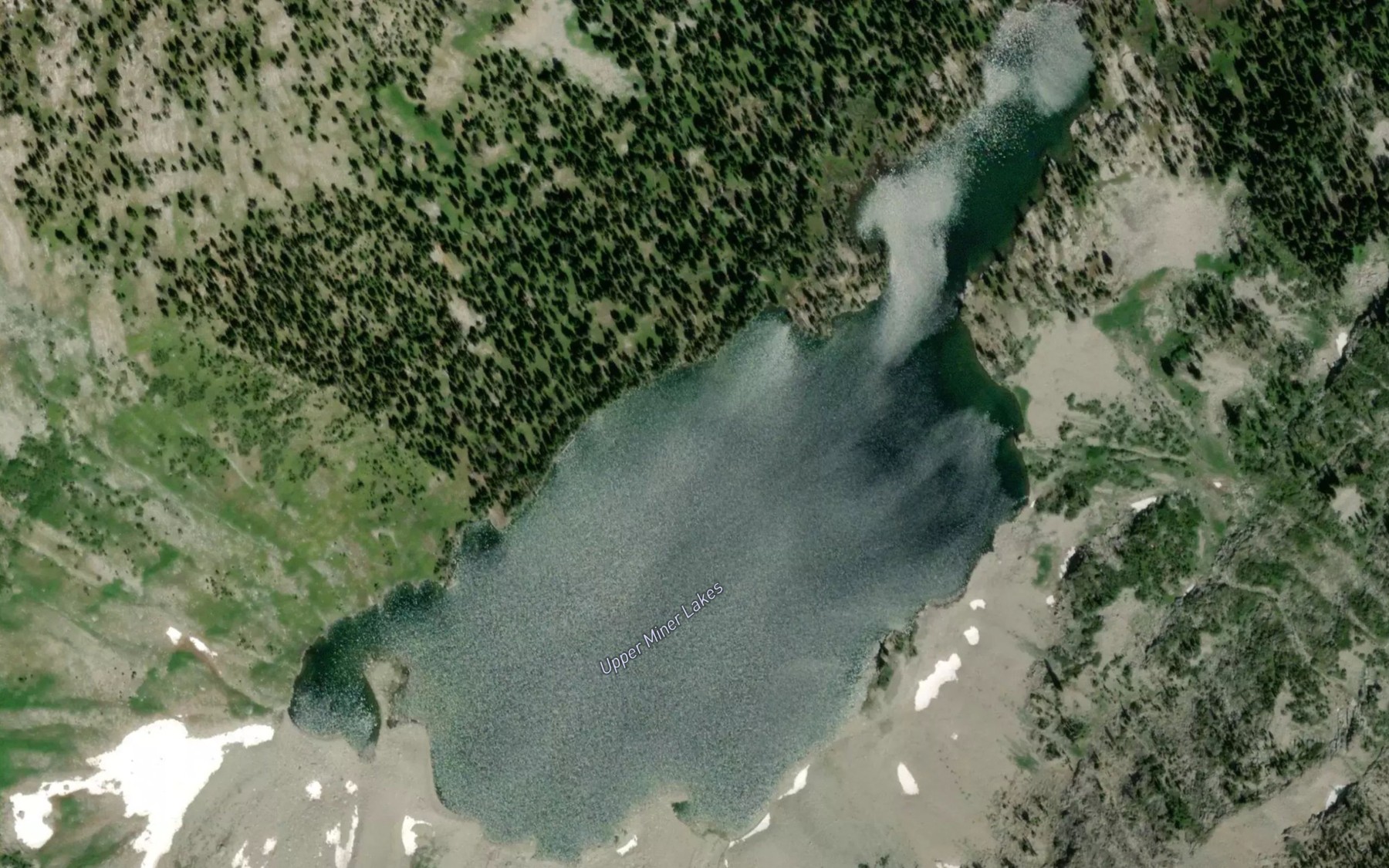 Satellite map of the Upper Miner Lakes