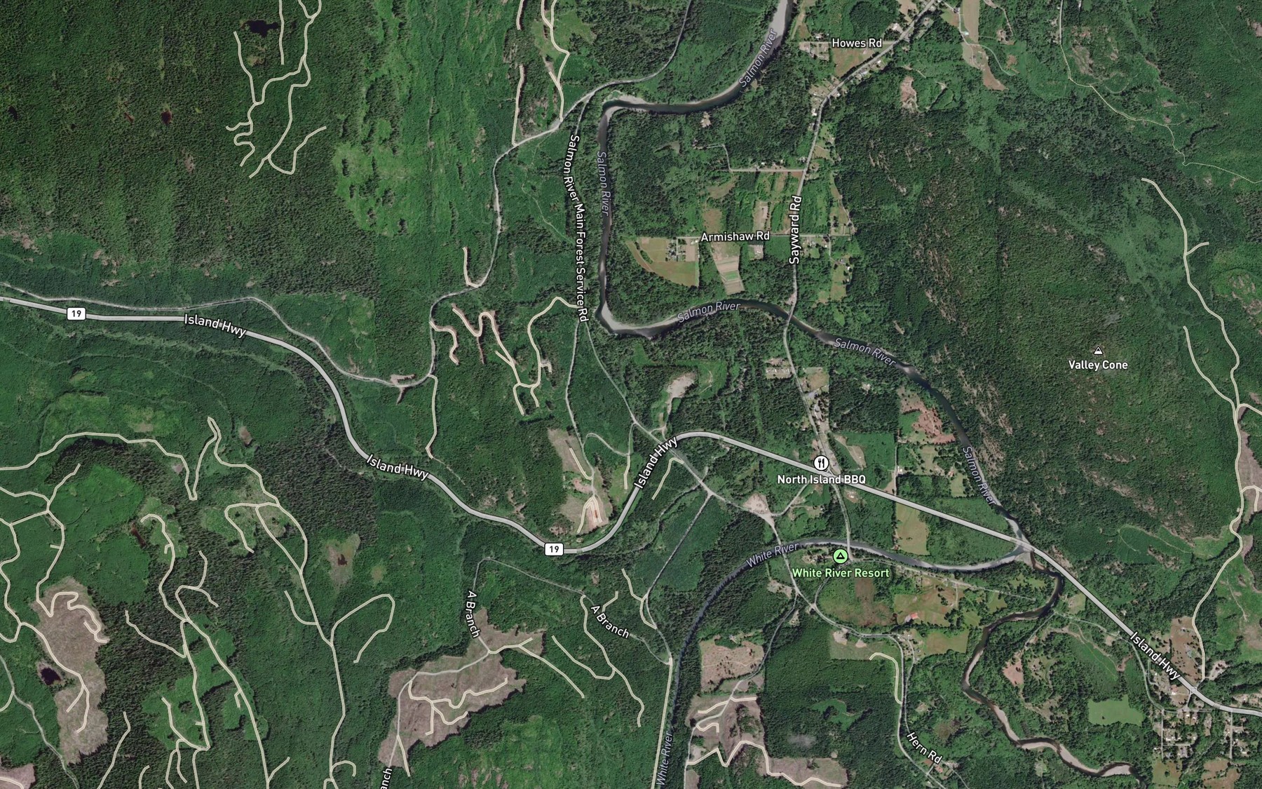 Satellite map of the Elk Creek
