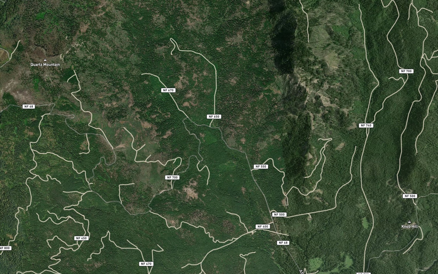 Satellite map of the North Fork Abbott Creek
