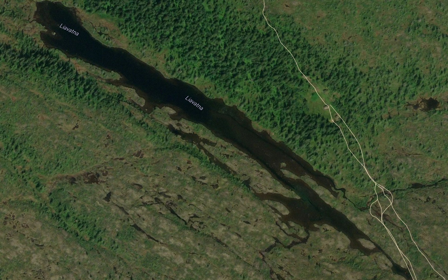 Satellite map of the Liavatna