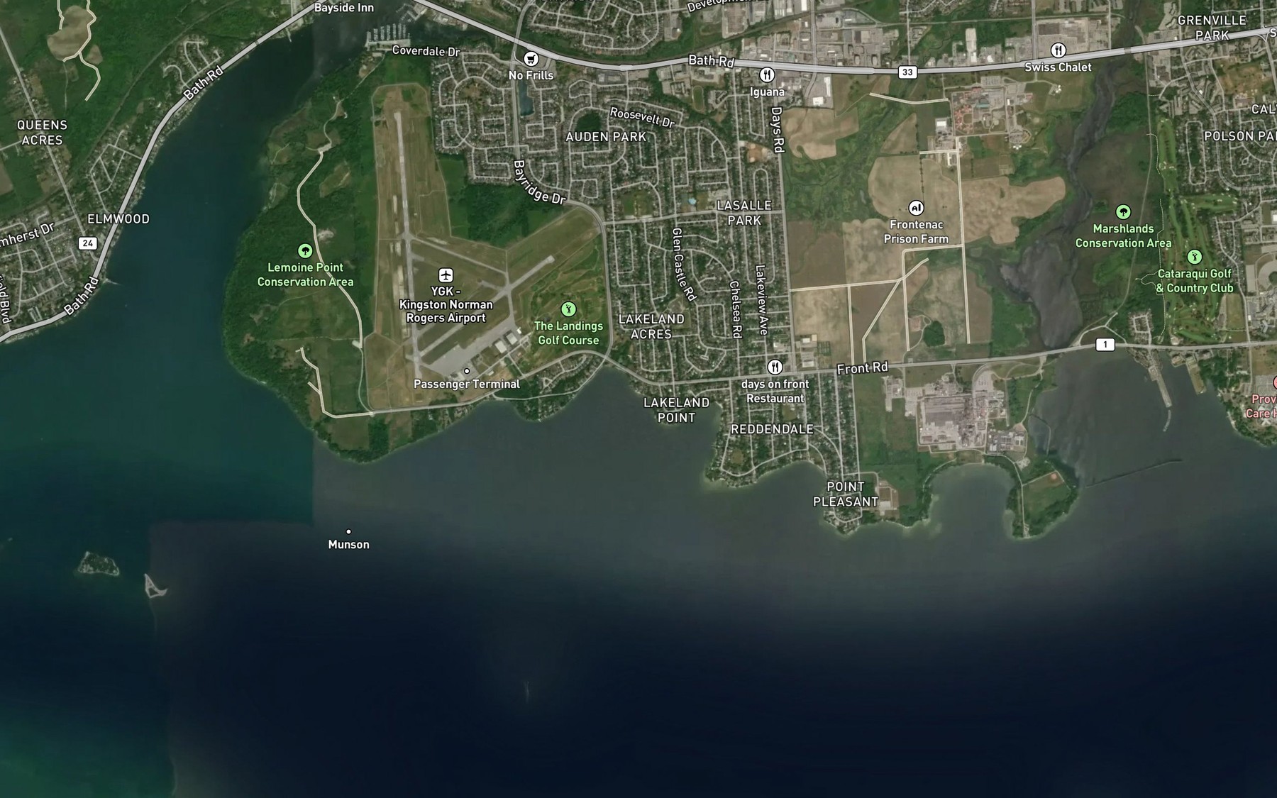 Satellite map of the Horsey Bay