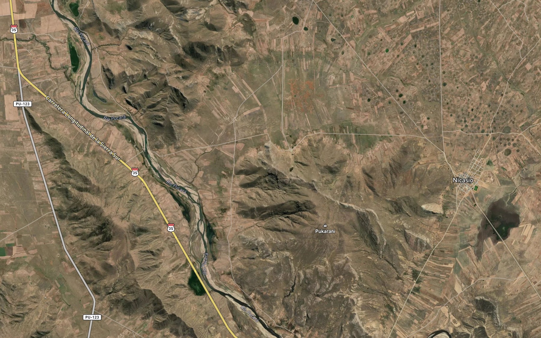 Satellite map of the Rio Pucara