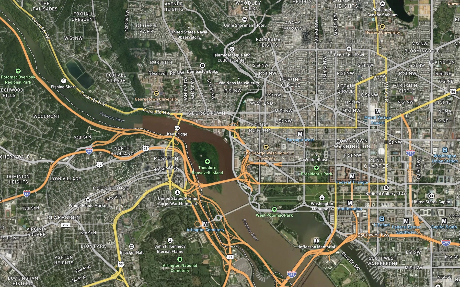 Satellite map of the Rock Creek