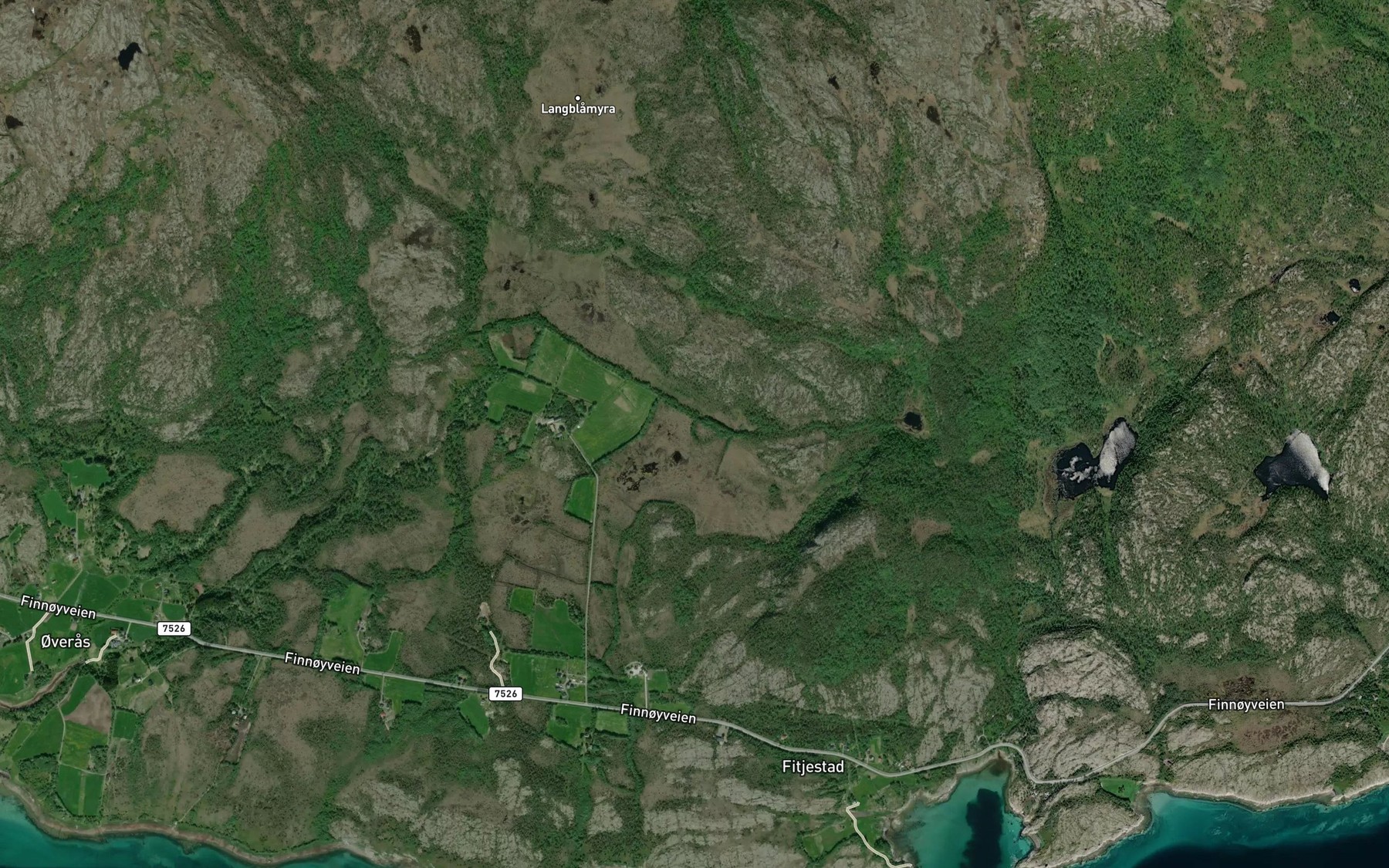 Satellite map of the Djupbekkan