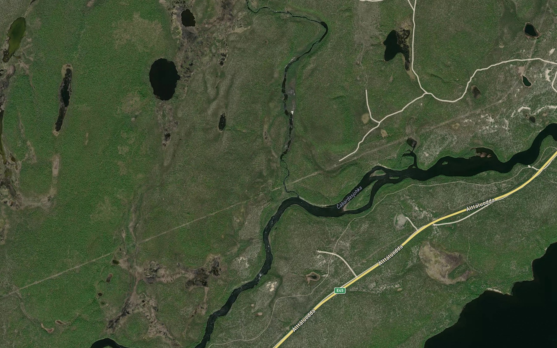 Satellite map of the Madjetjohka