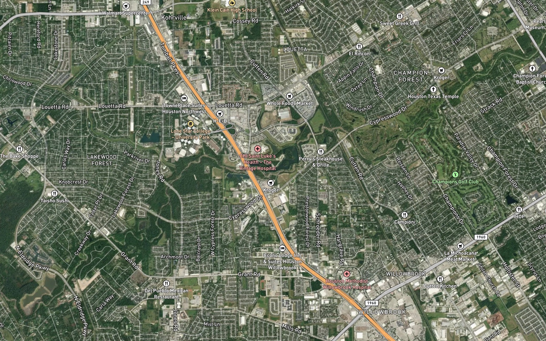 Satellite map of the Marshall Lake