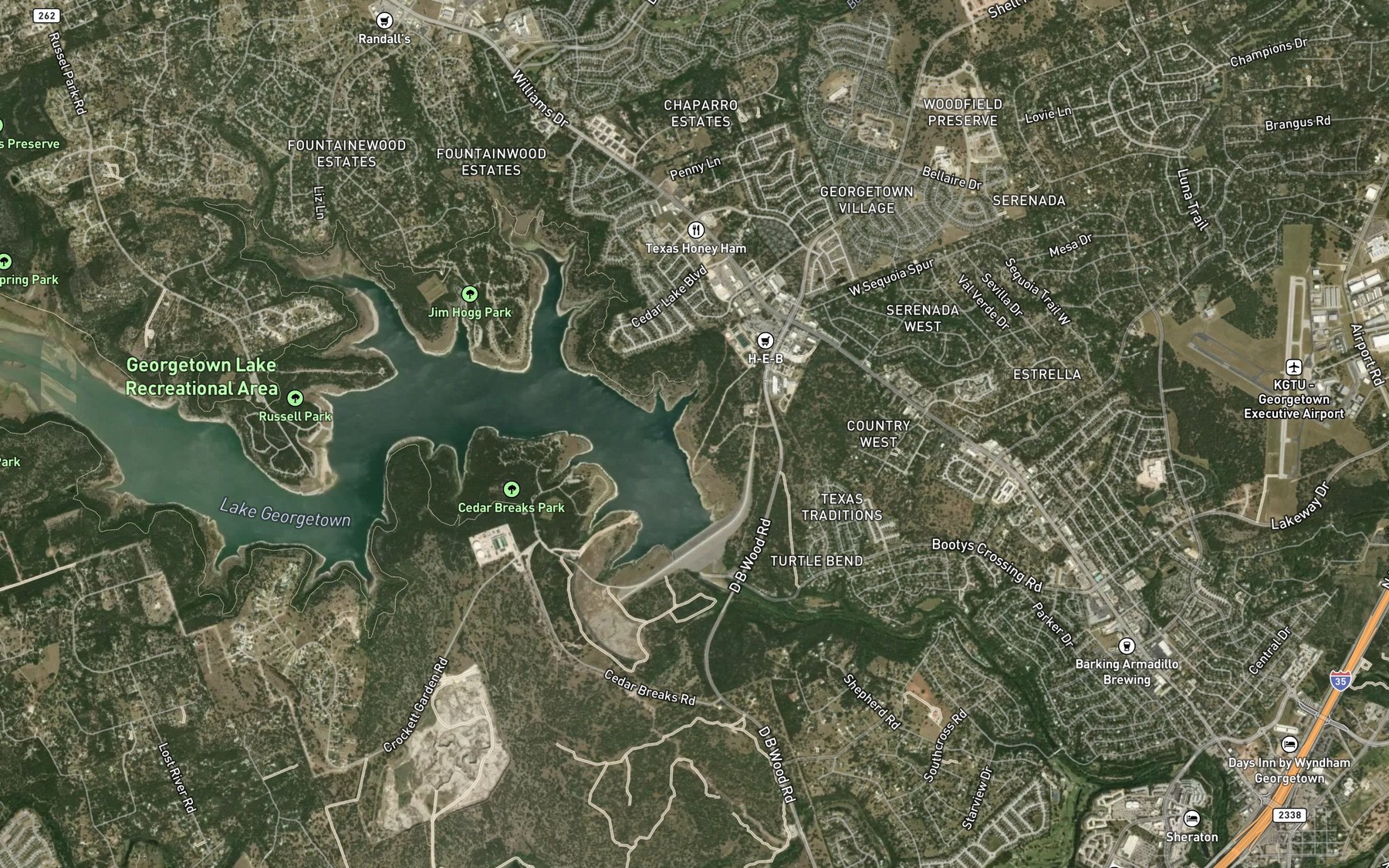 Satellite map of the North Fork Lake